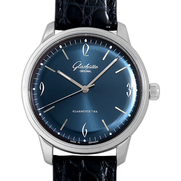 Clean front view of the Sixties blue dial