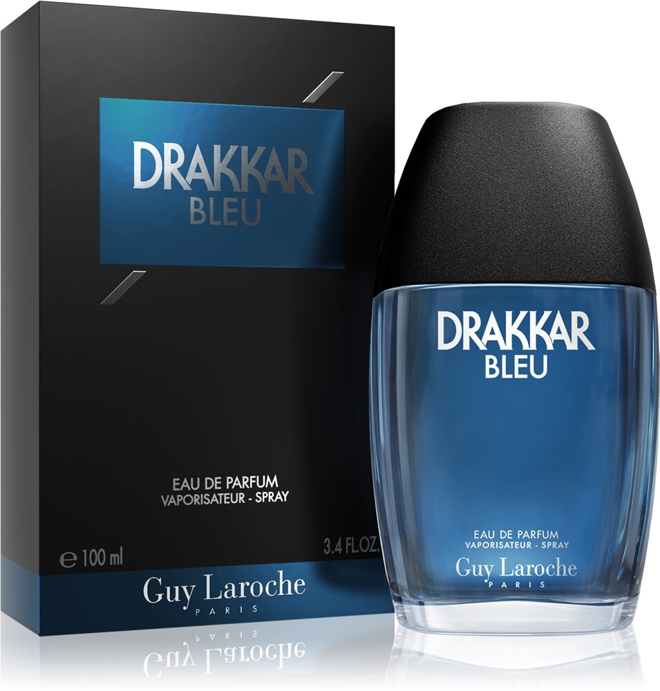 Deep-blue bottle presentation