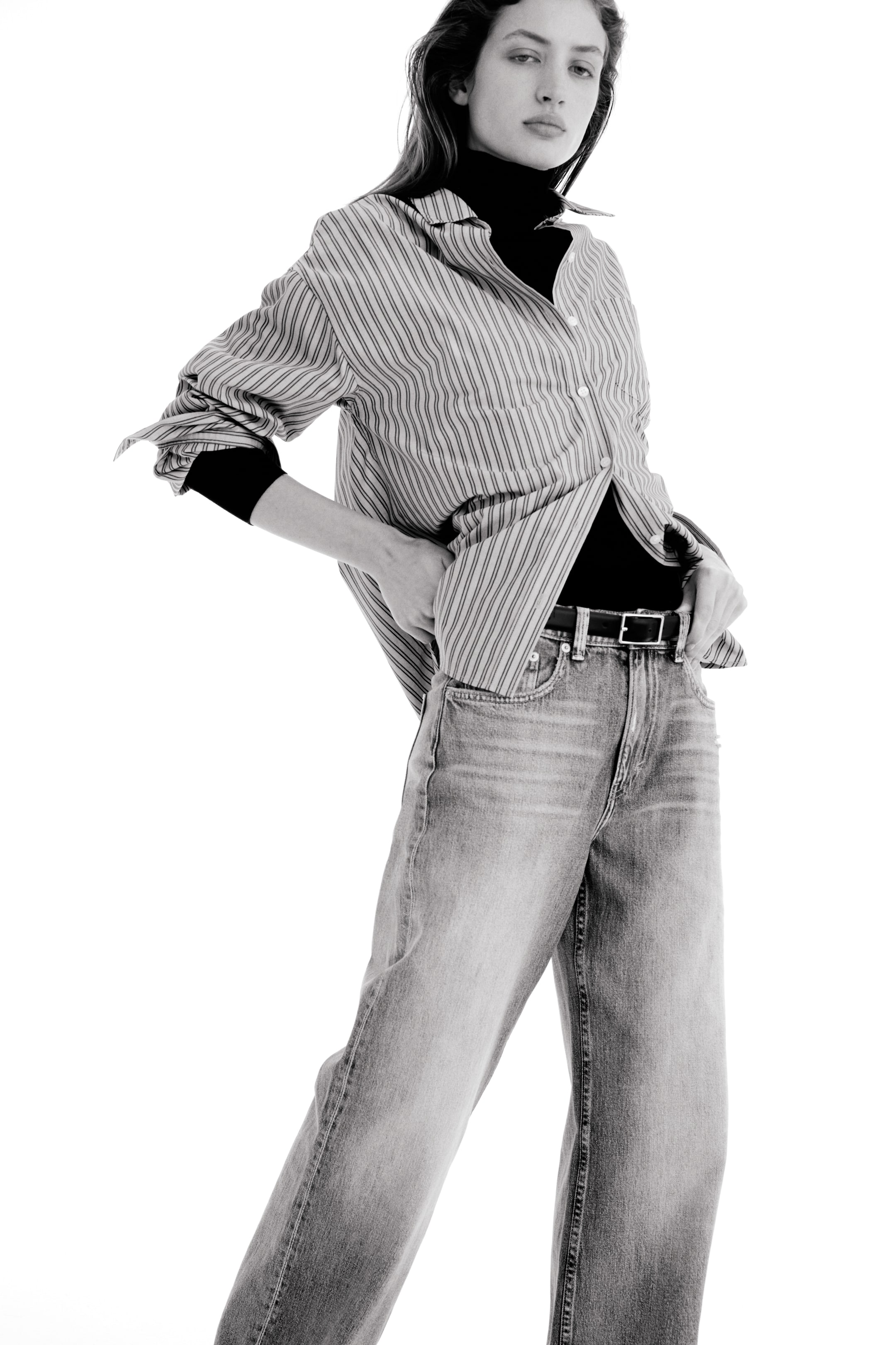 black-and-white editorial angle