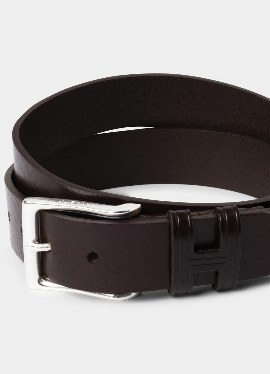 brown H-keeper belt buckle