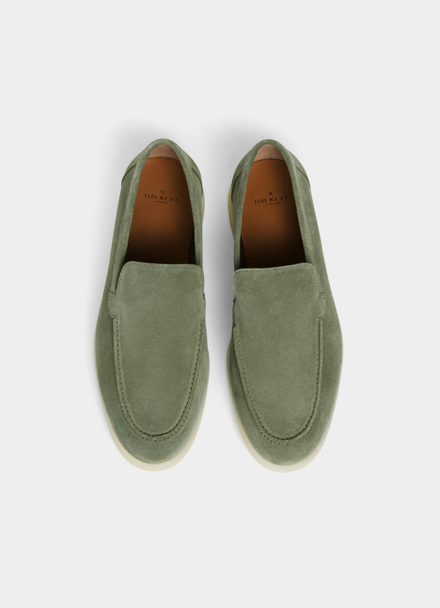 blue suede loafer sole