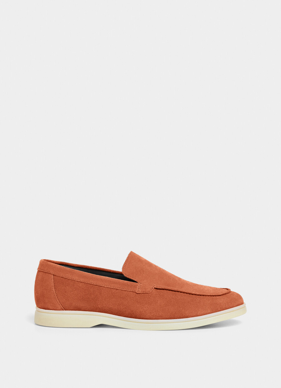 black suede loafer side