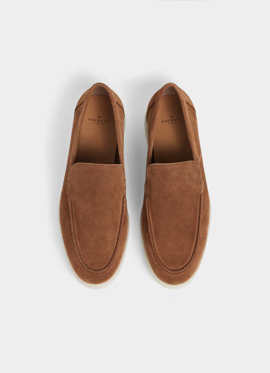 brown suede loafer sole