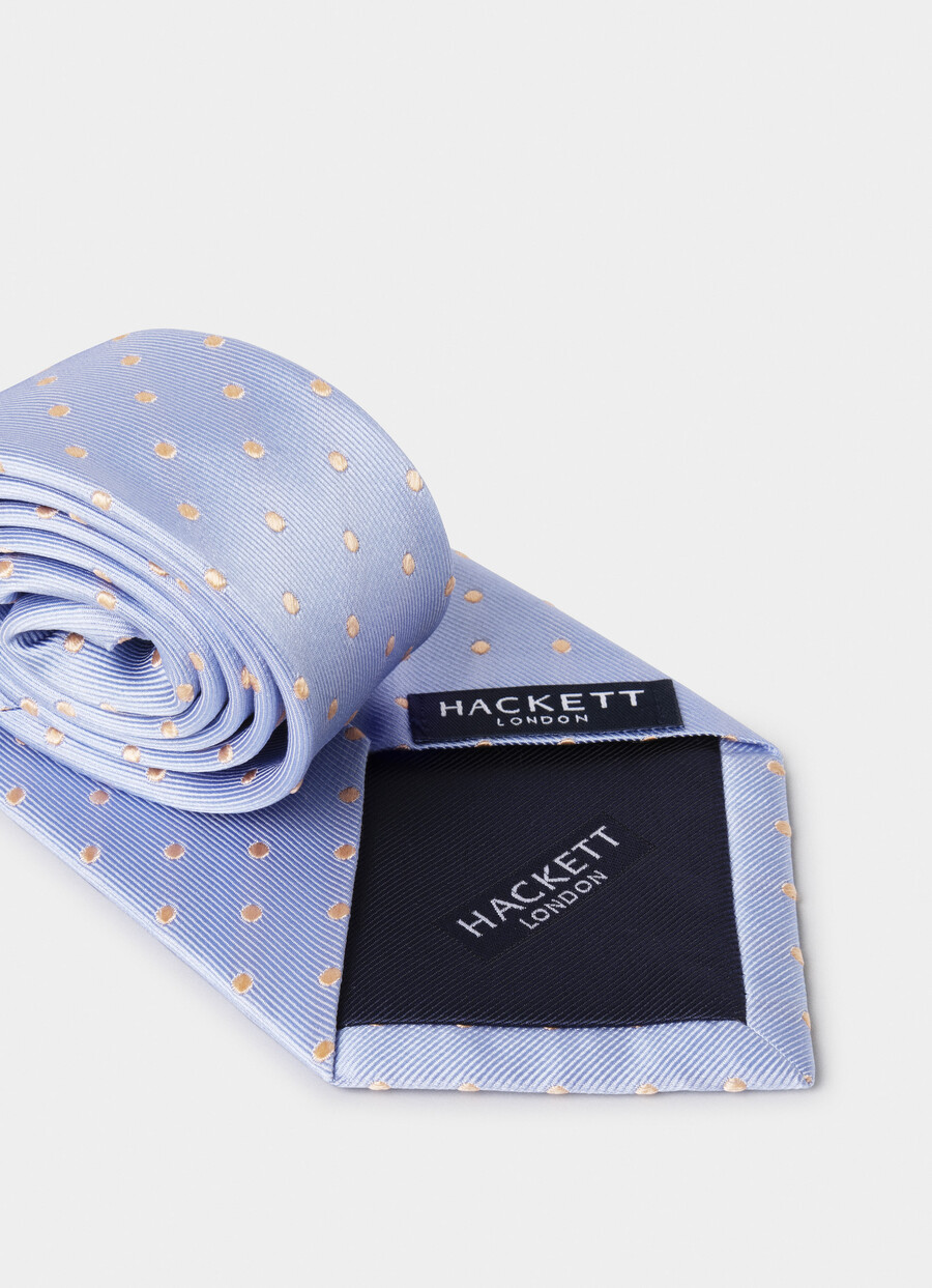 blue dot silk tie detail