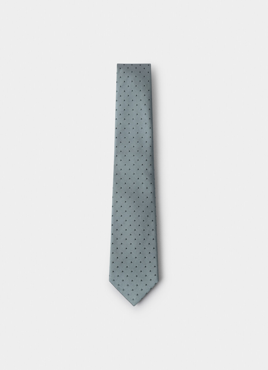 green dot silk tie front