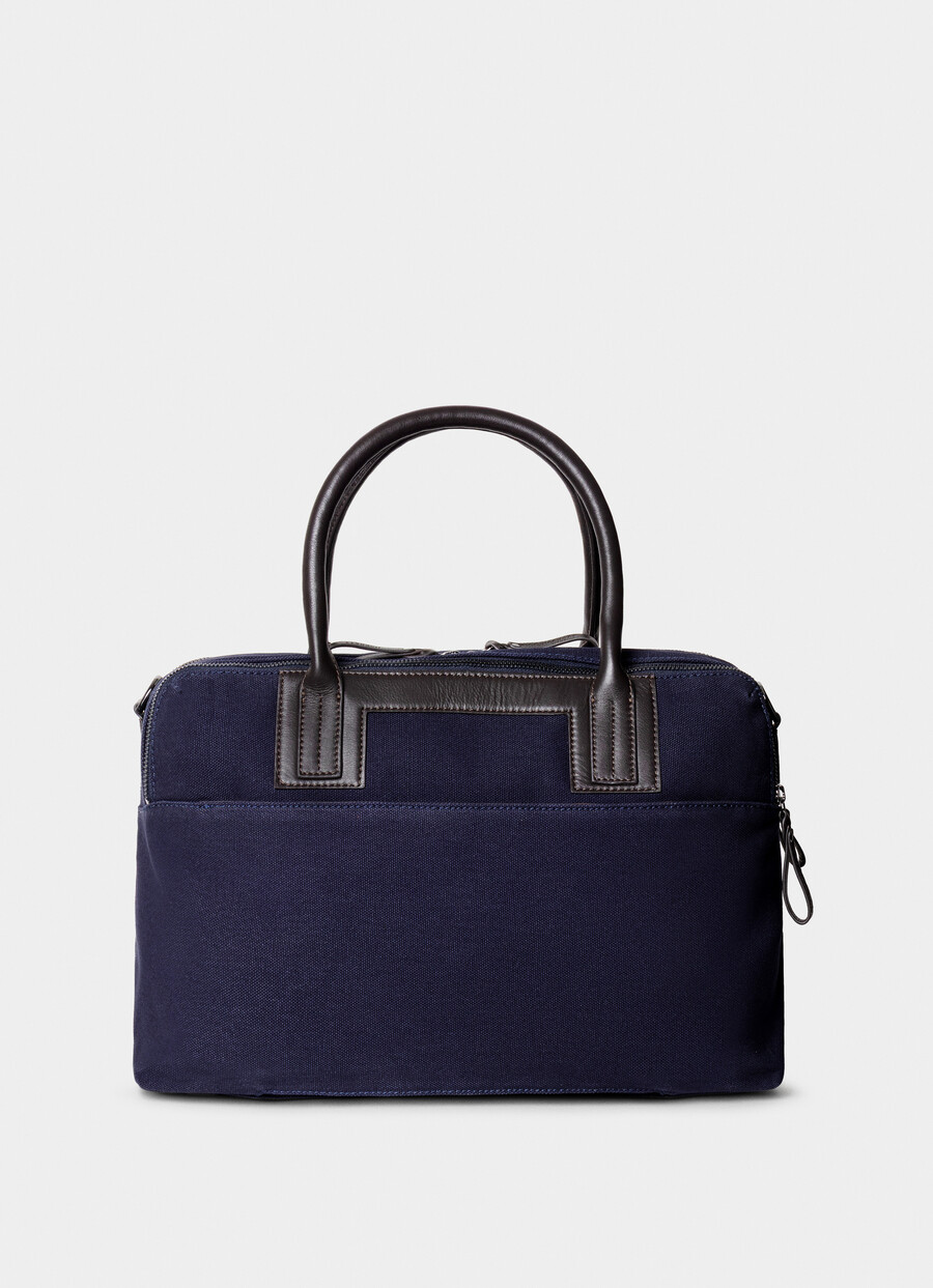 navy canvas bag back