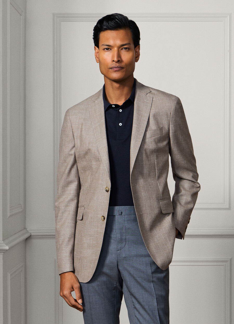sage hopsack blazer back