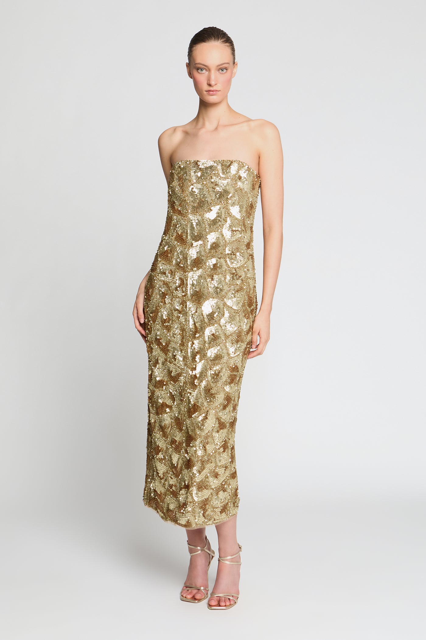 front view with clean midi hem