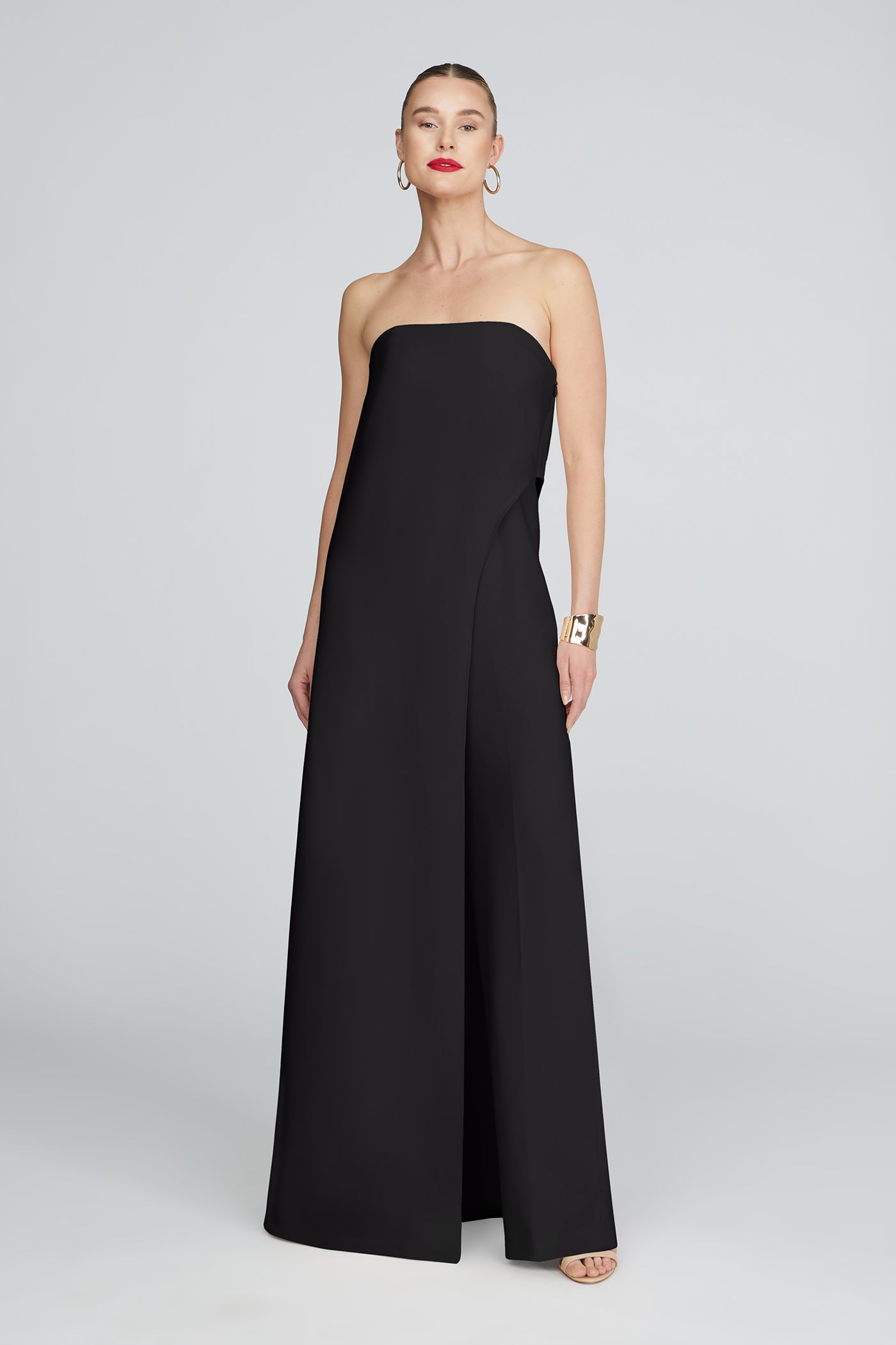 front view with gown-like overlay