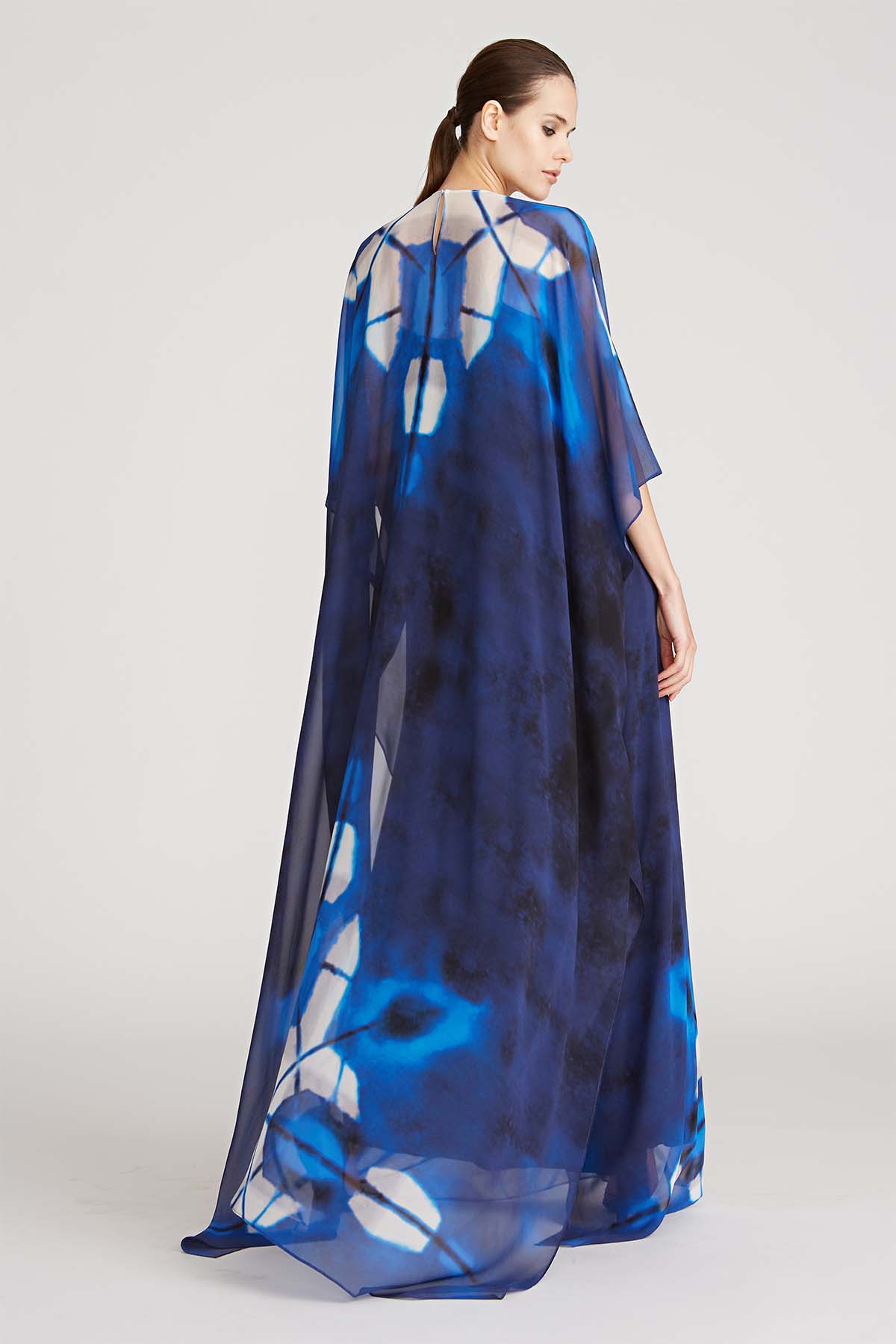 side view with billowing sleeve volume