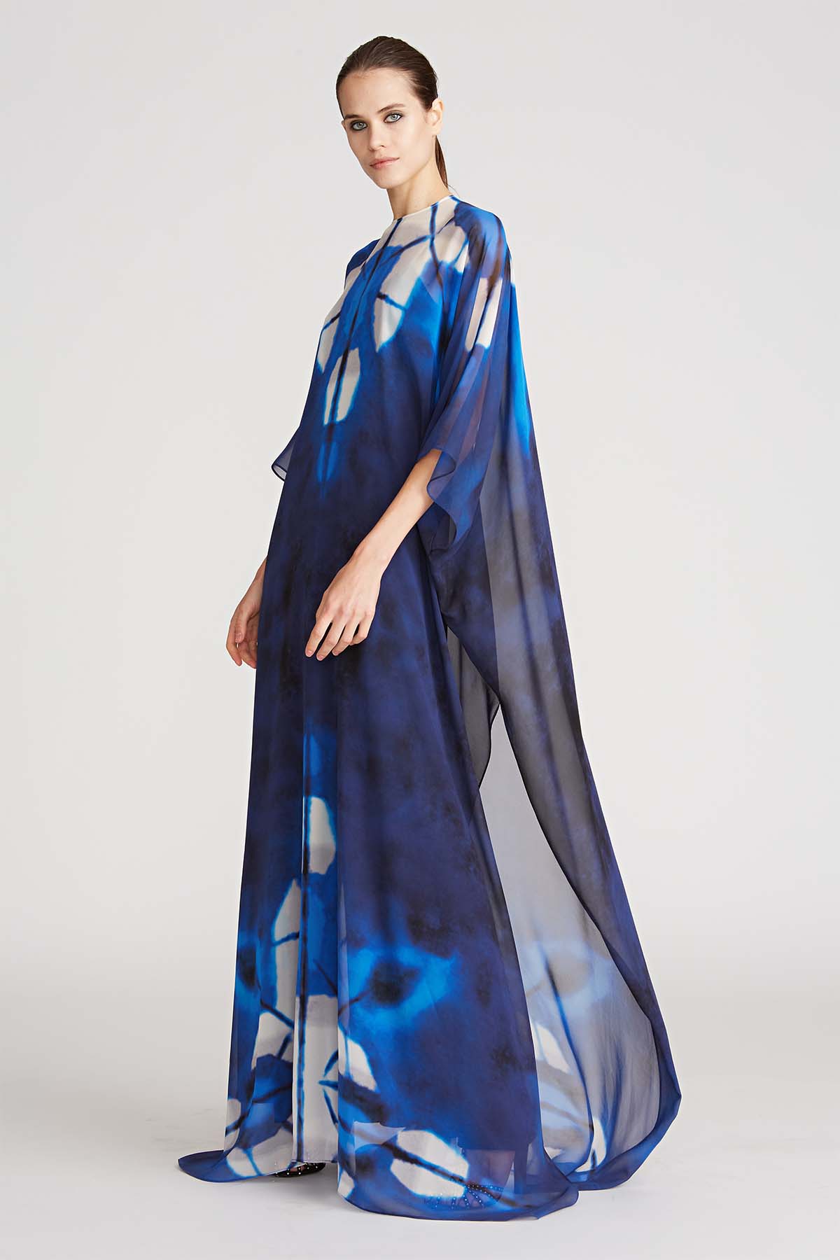 back drape and floor-length sweep