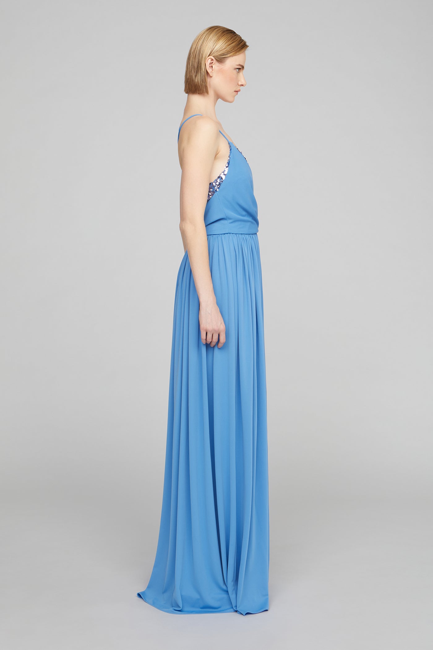 side view with floor-length movement