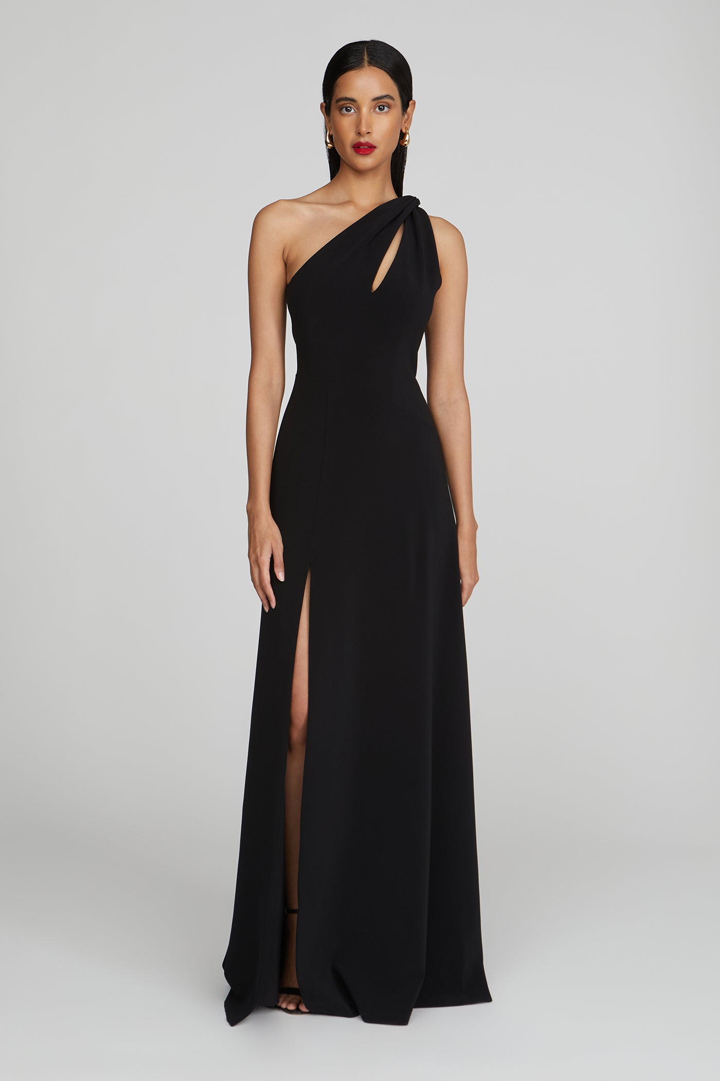 One-Shoulder Crepe Gown