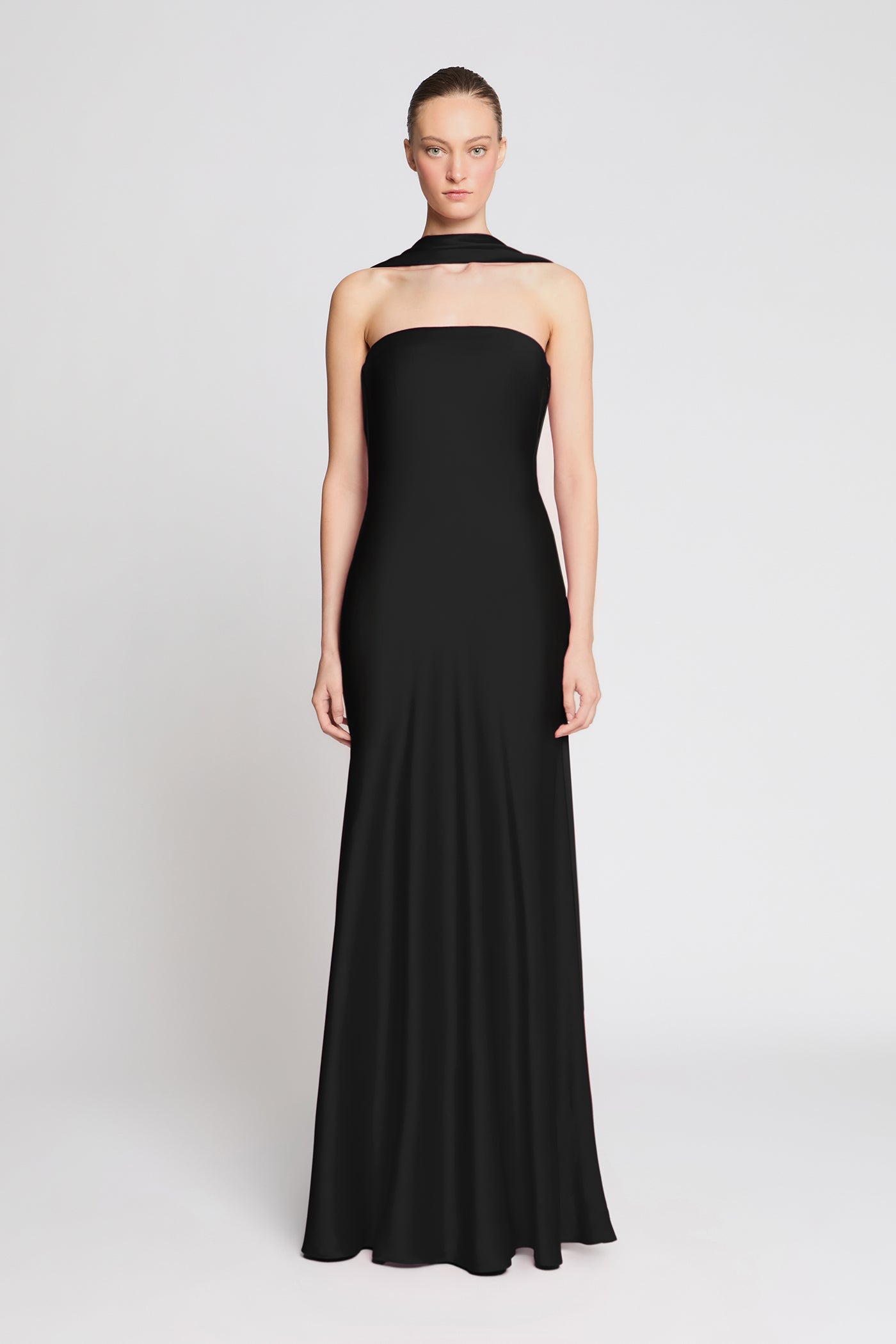 Scarf-Neck Slip Gown