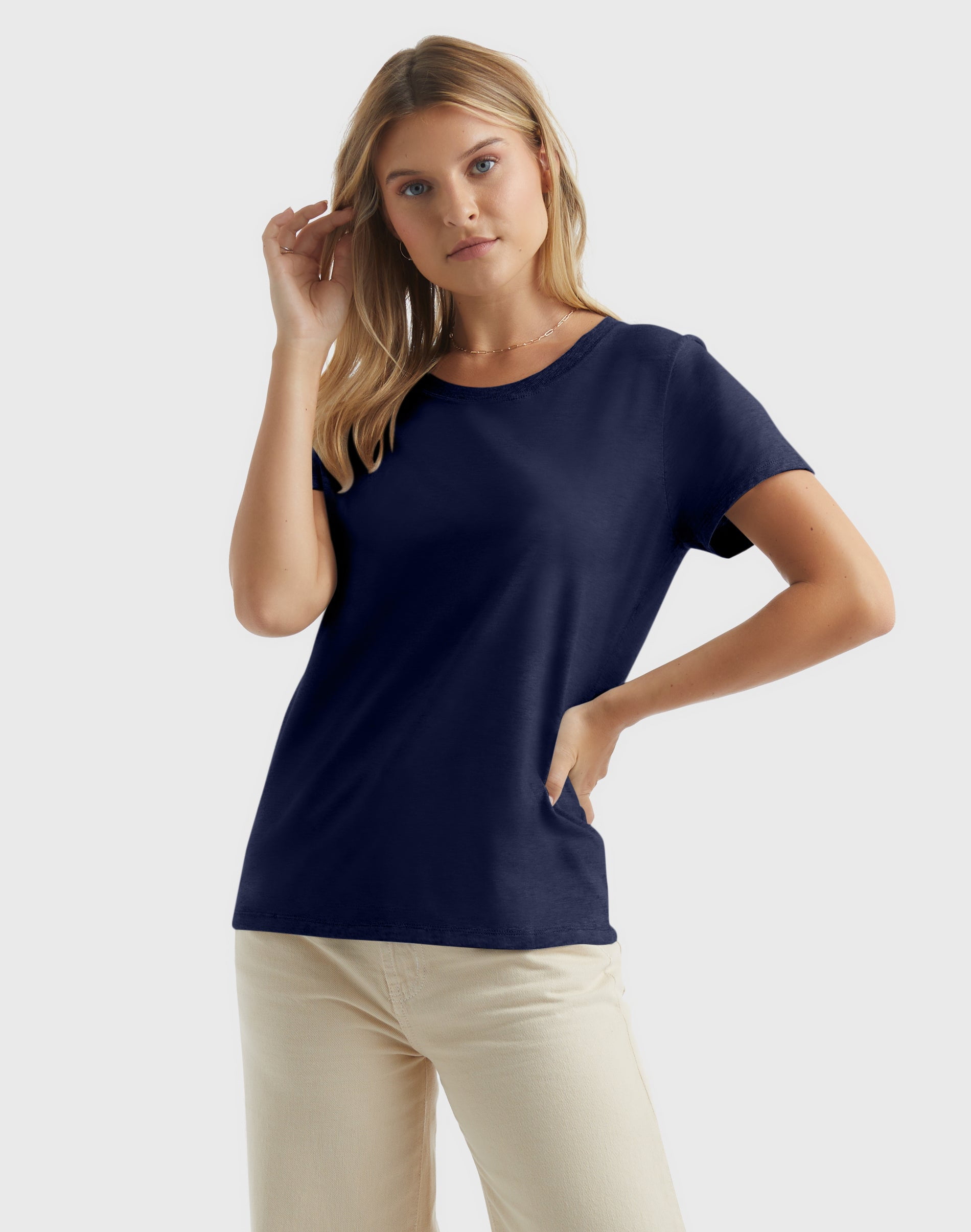 navy crewneck view