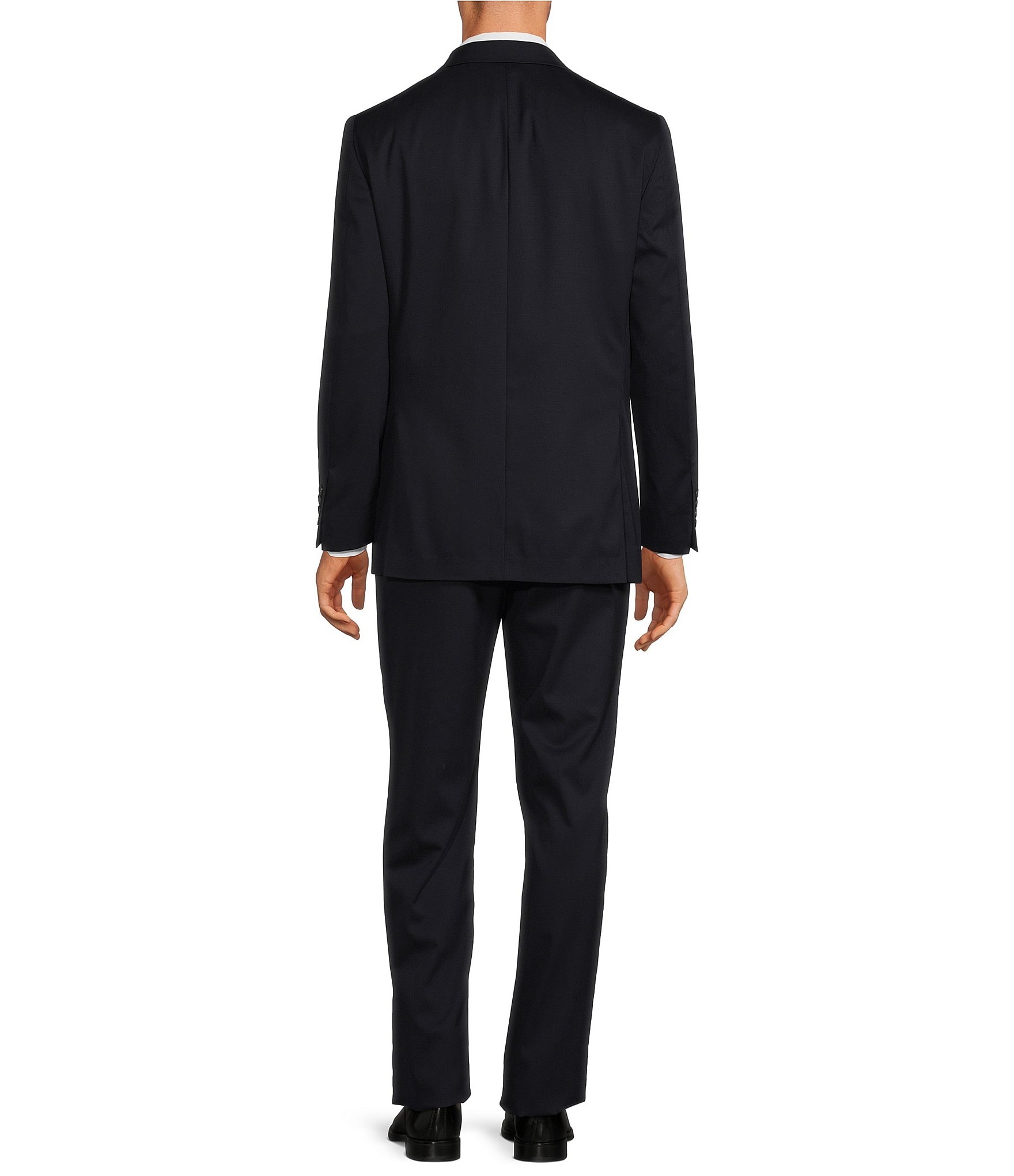 navy suit back view