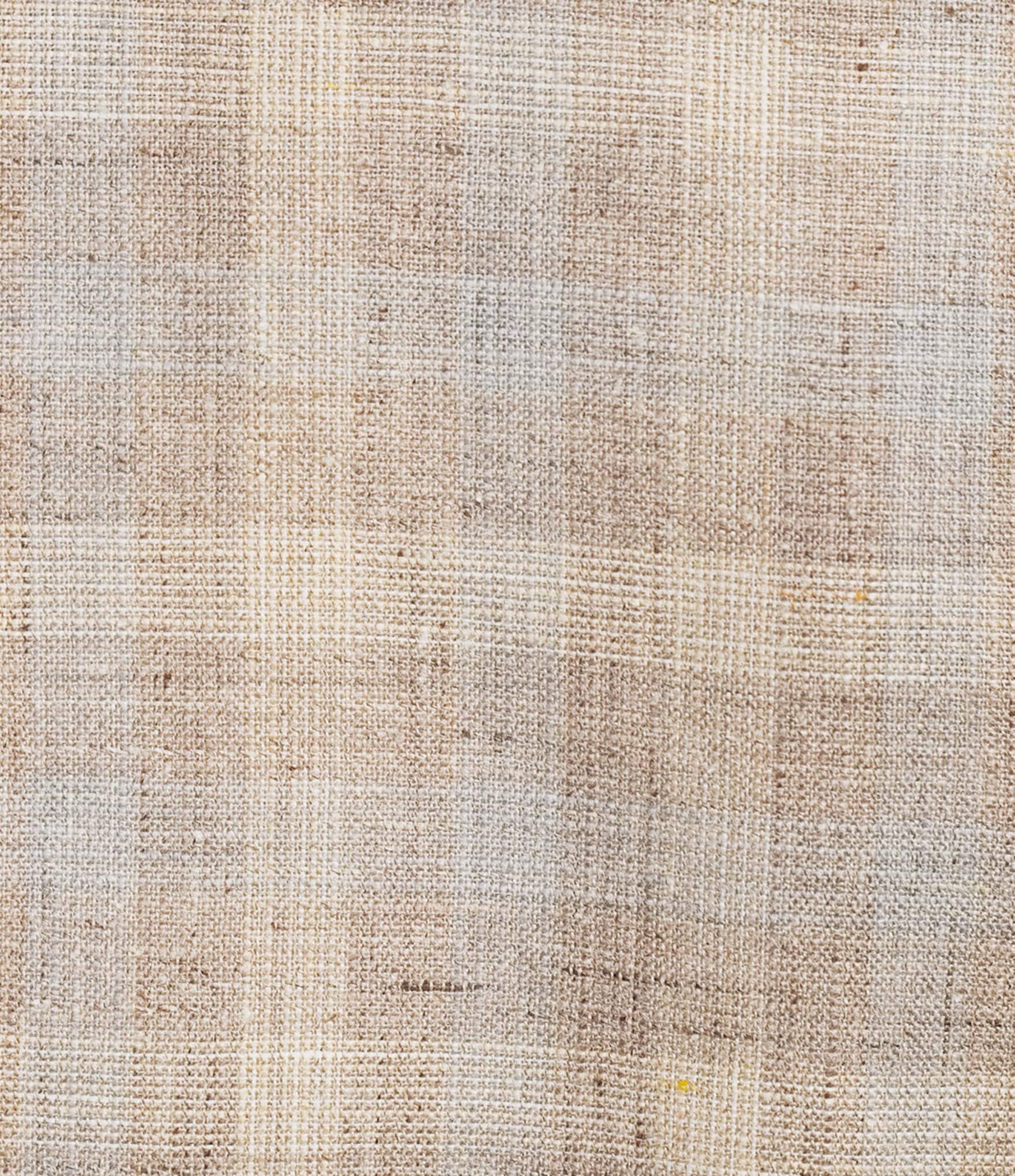 linen-blend plaid closeup