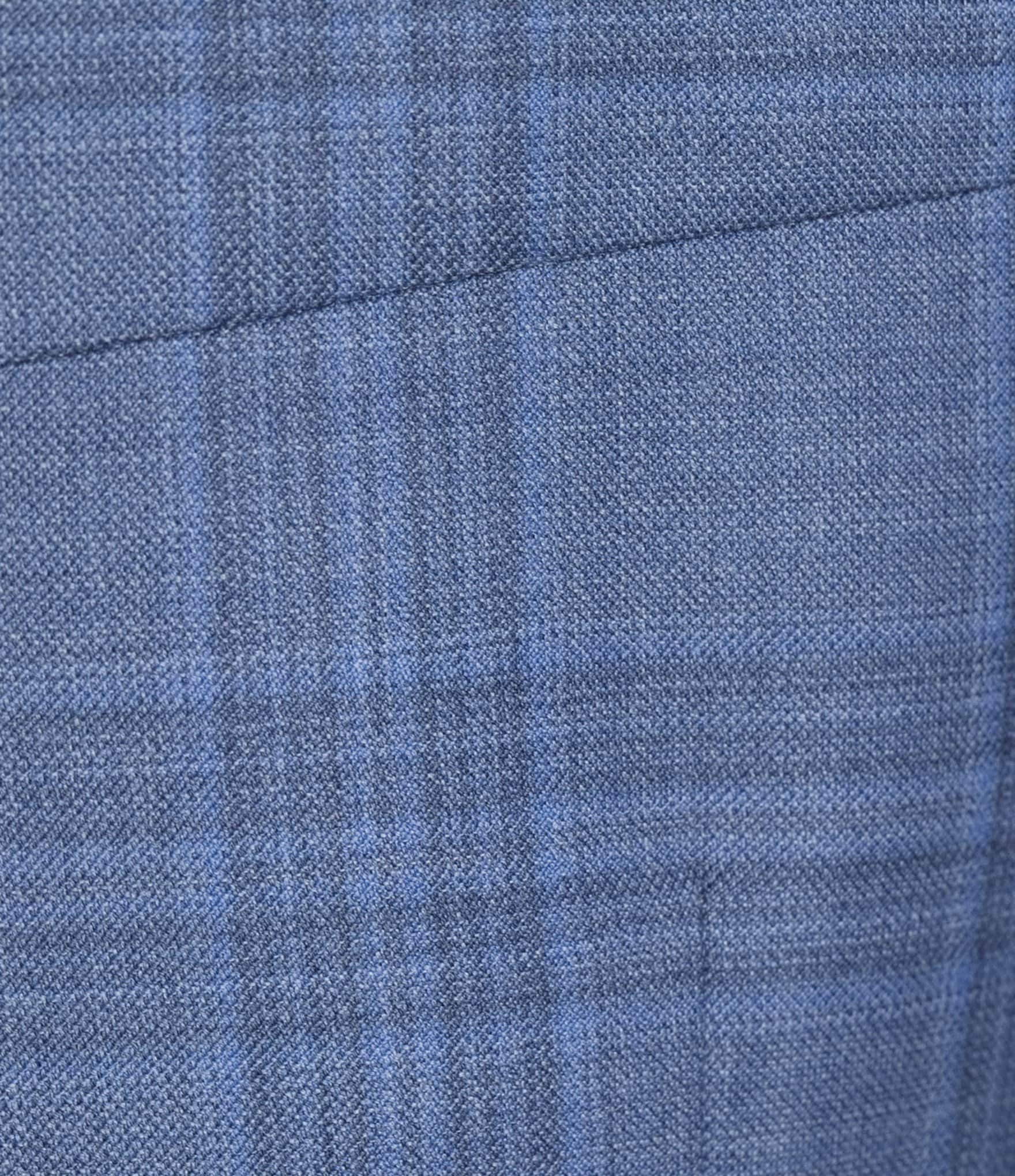 blue plaid fabric closeup