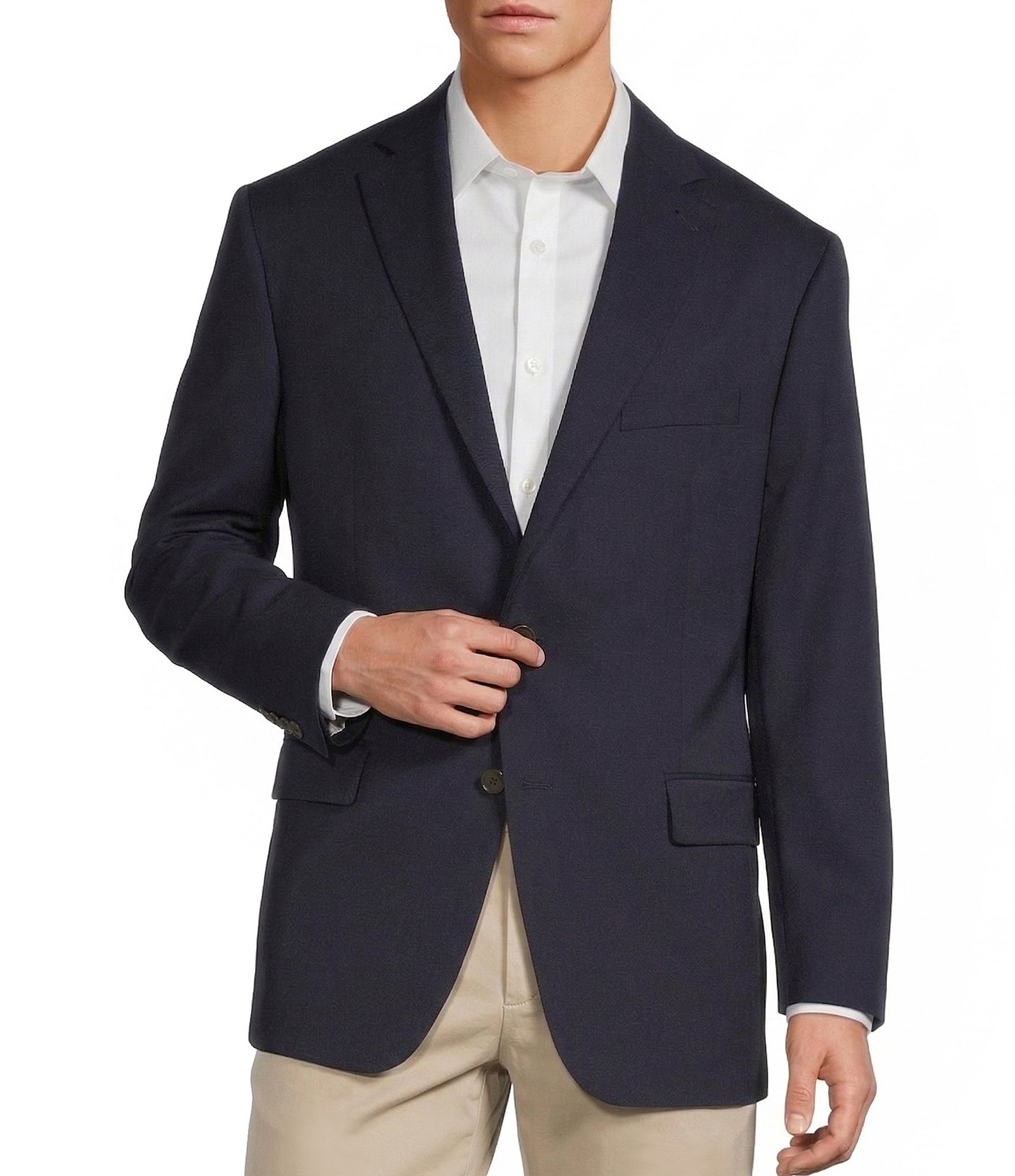 Classic Fit Luxe Stretch Navy Blazer