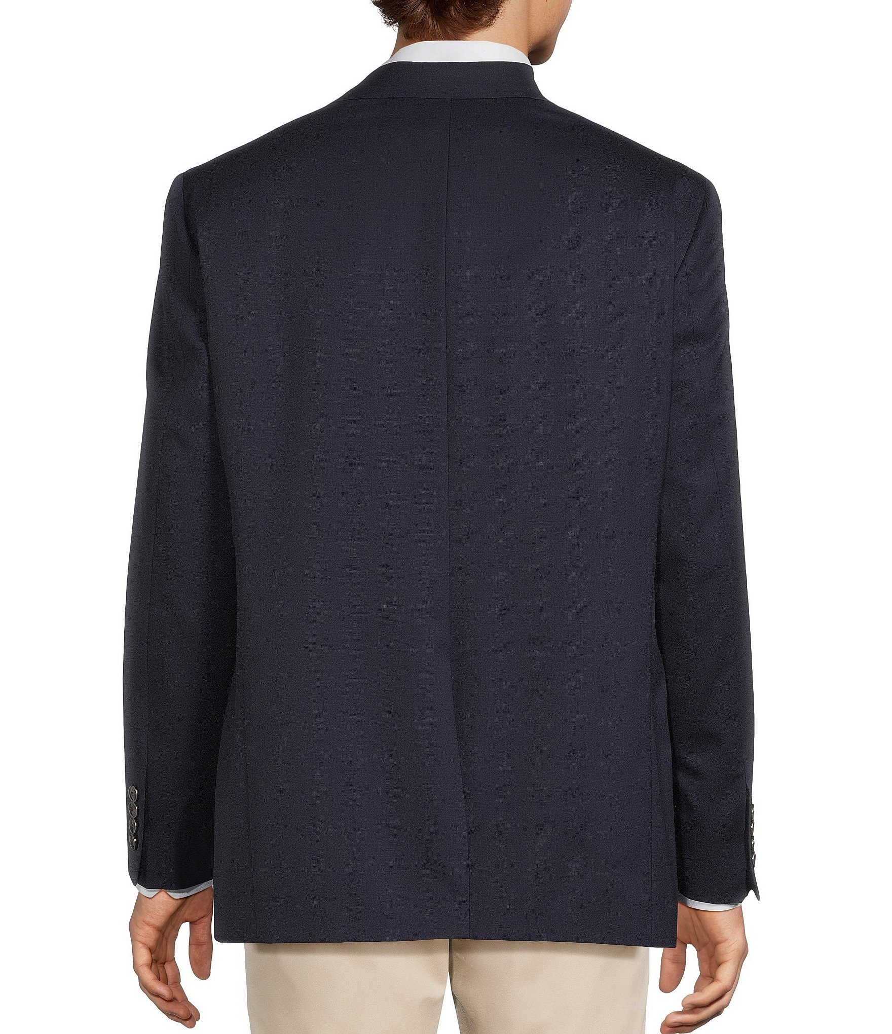 navy blazer back view