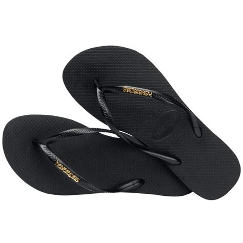 Slim Logo Metallic Flip Flops — alternate product/detail view