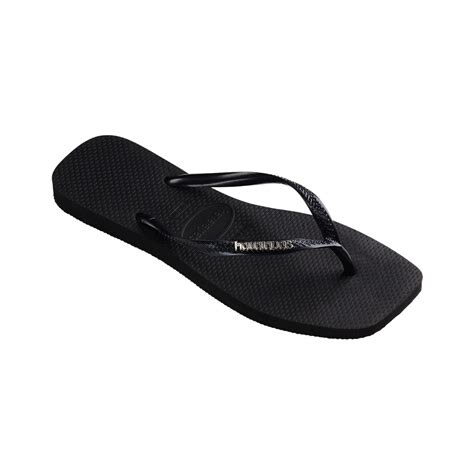 Slim Square Logo Metallic Flip Flops — alternate product/detail view