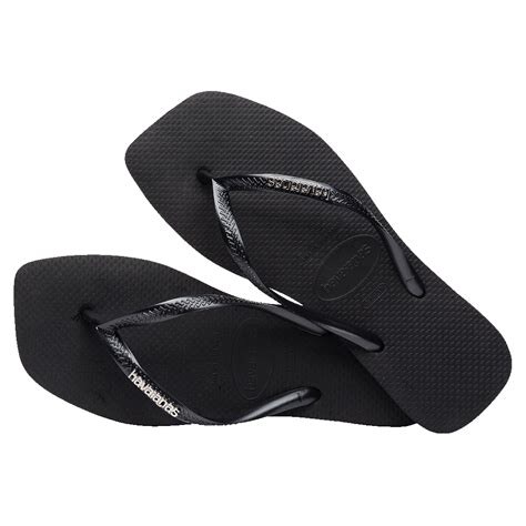 Slim Square Logo Metallic Flip Flops — alternate product/detail view