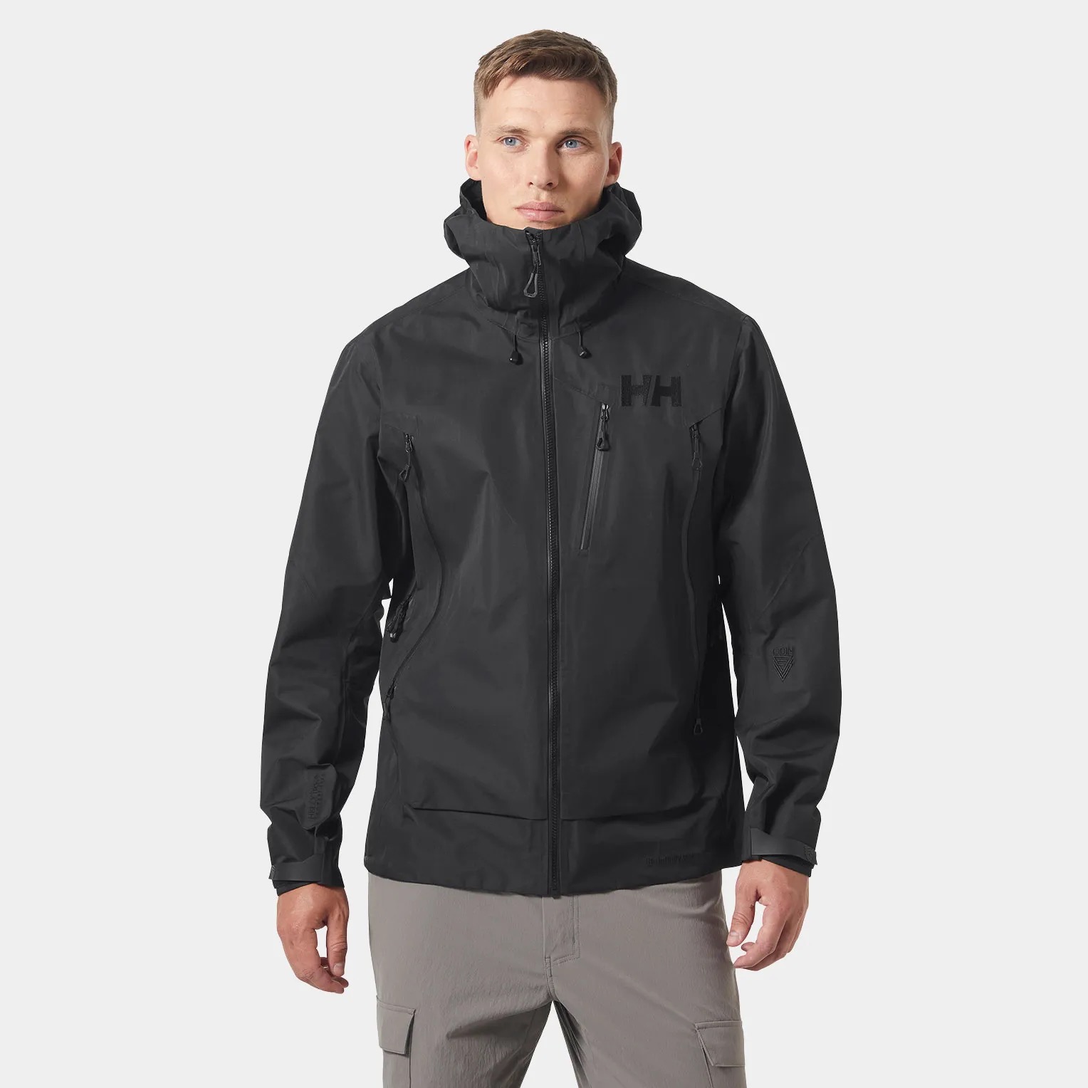 black on-body mountain shell