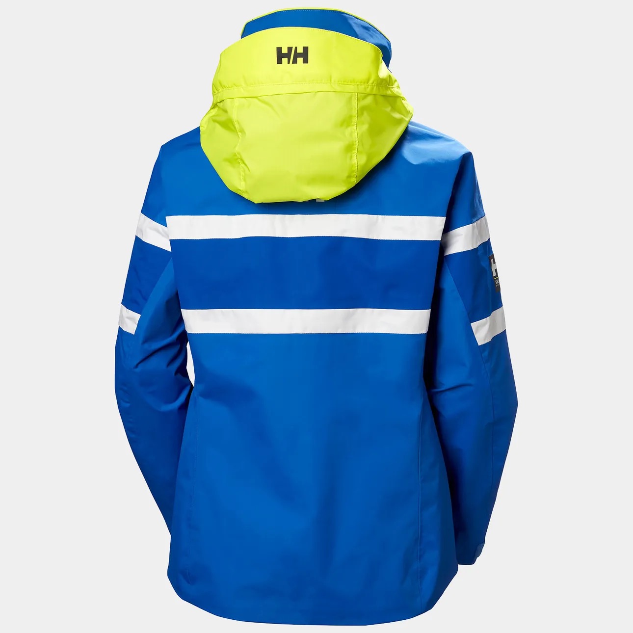 back view with neon hood