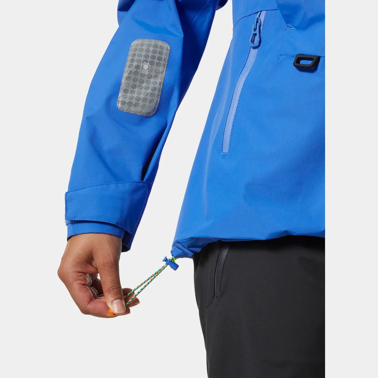 cuff and pocket detail on the sailing jacket