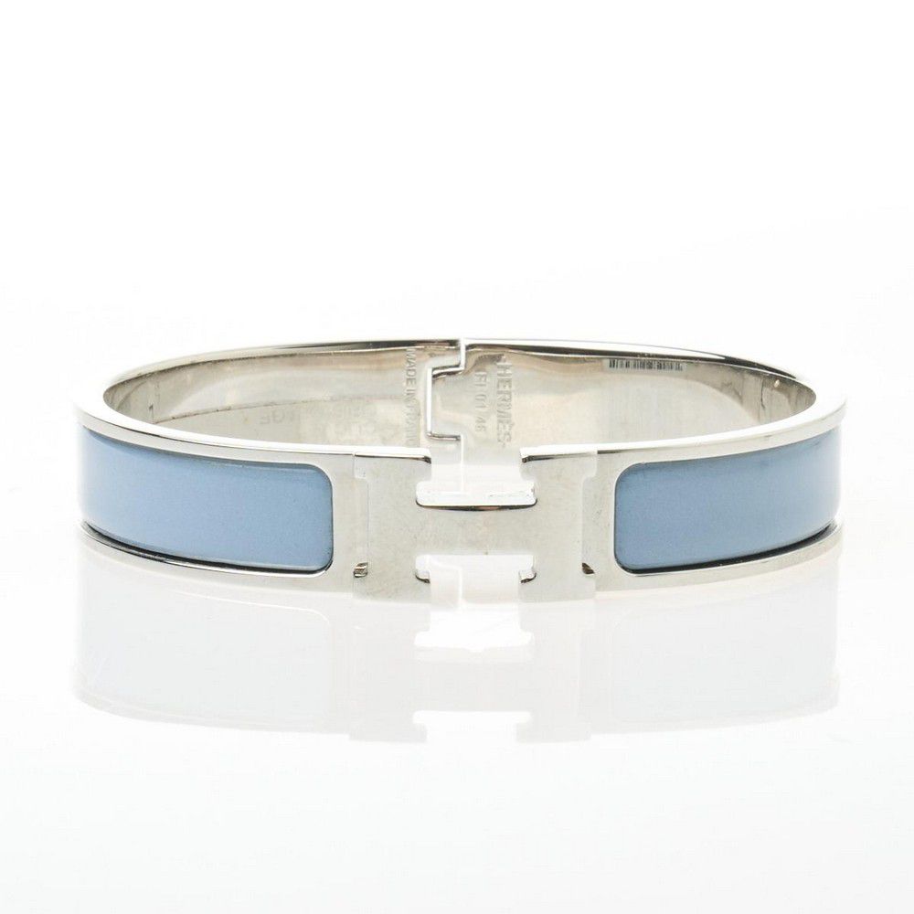 Light-blue Clic H with palladium plating and HERMÈS stamp