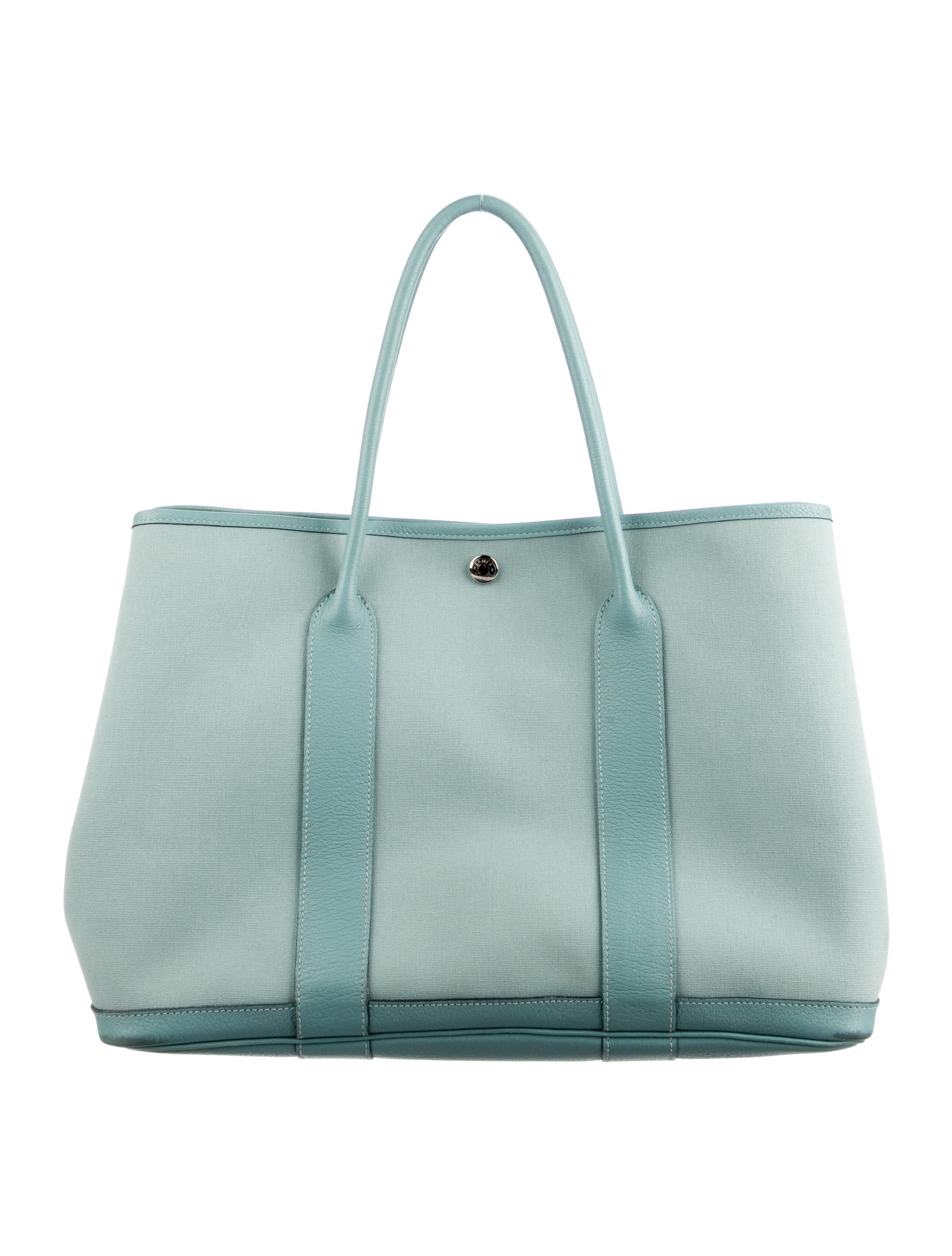 Pale blue Garden Party showing the open-tote proportions