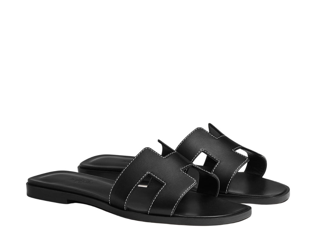 Black box-calf Oran pair on the leather sole