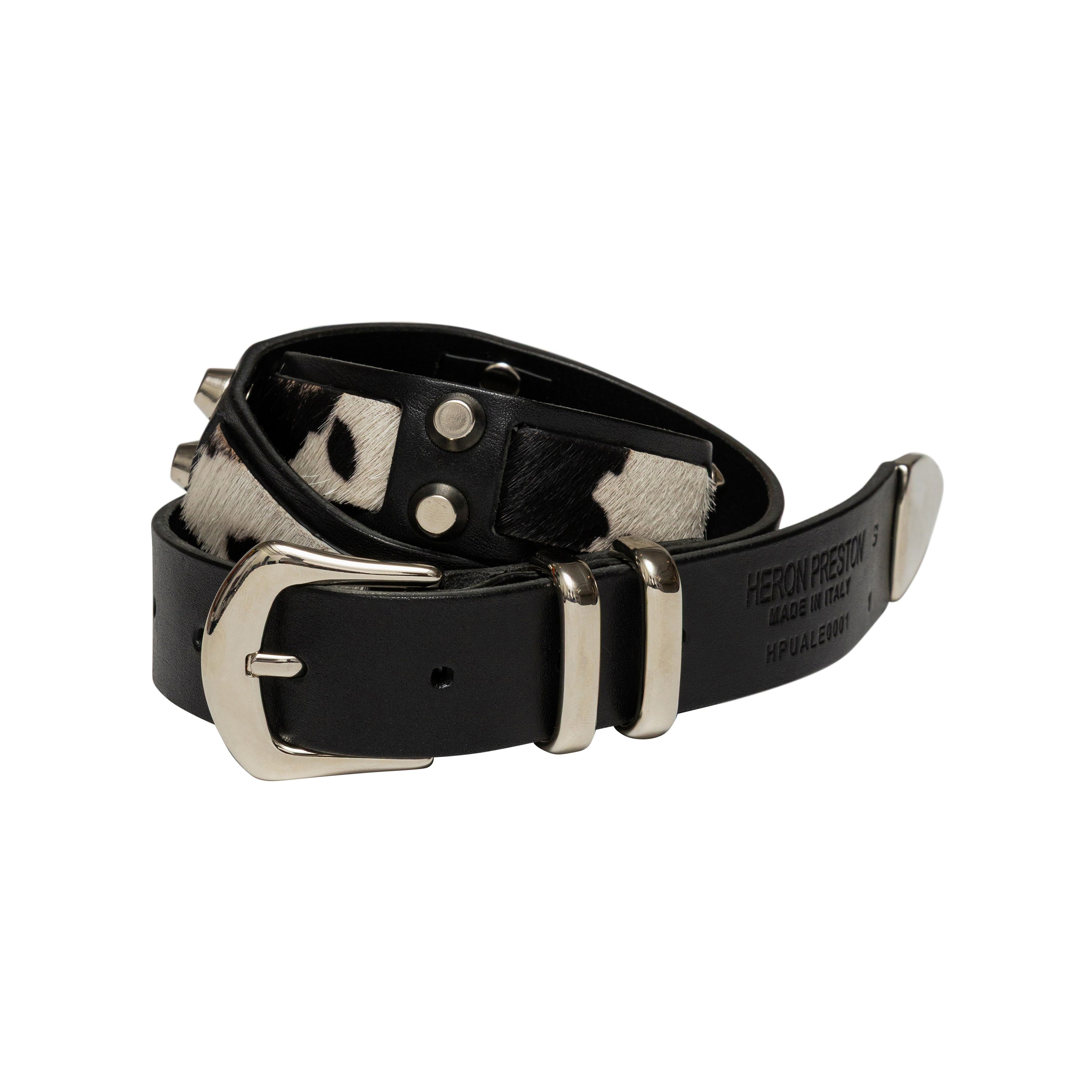 Black Cow Hide Weave Belt