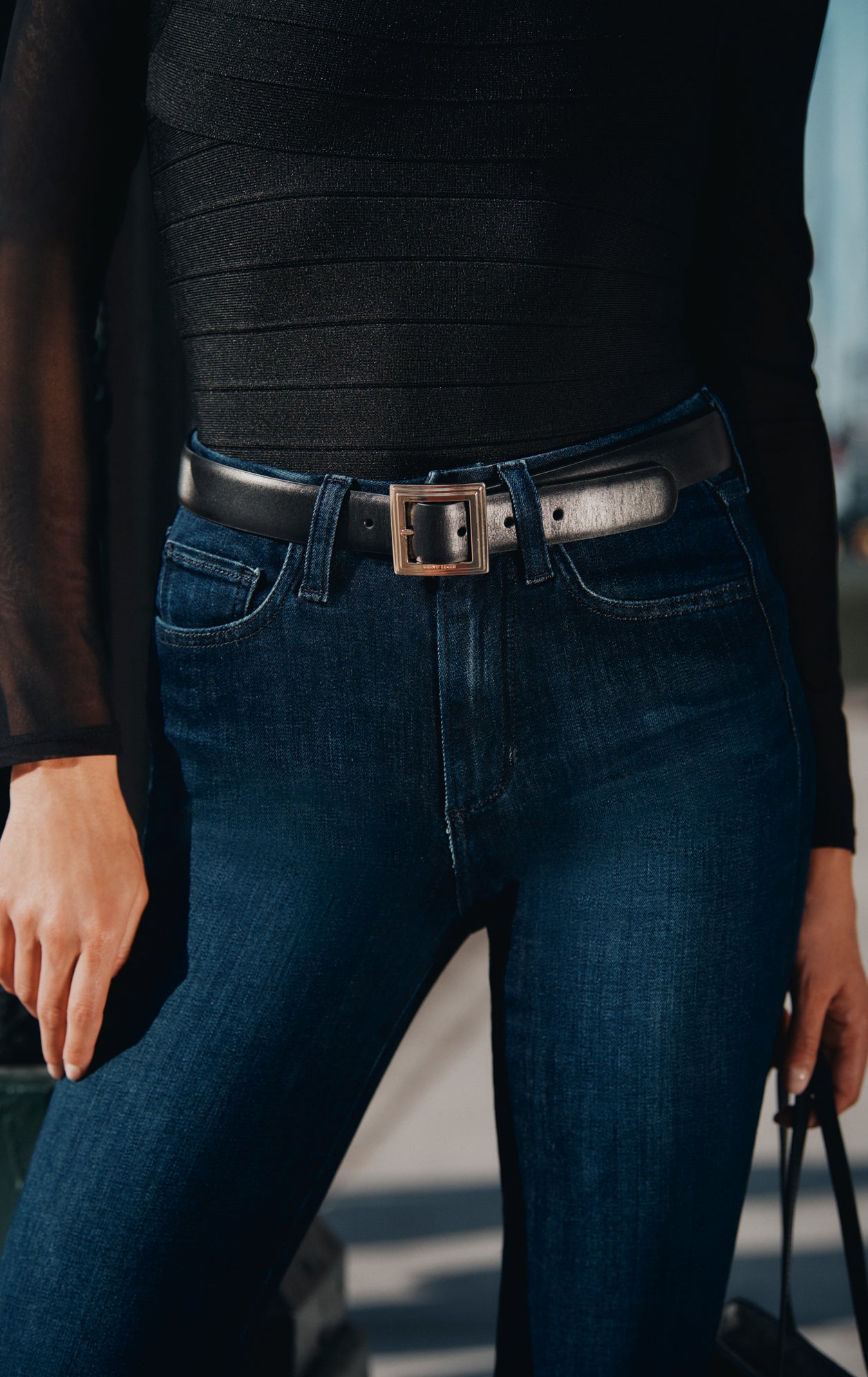 belt styled at waist