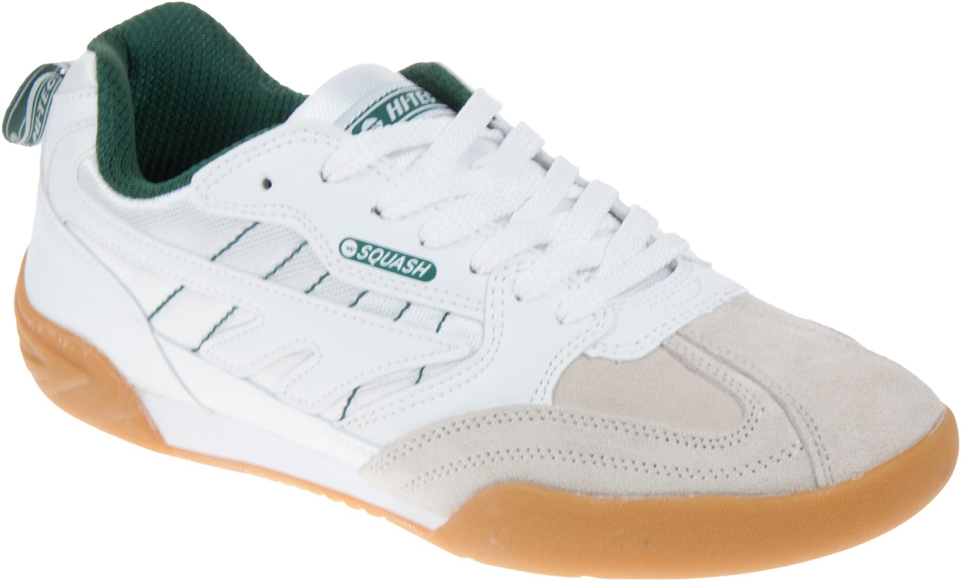 White and green side view