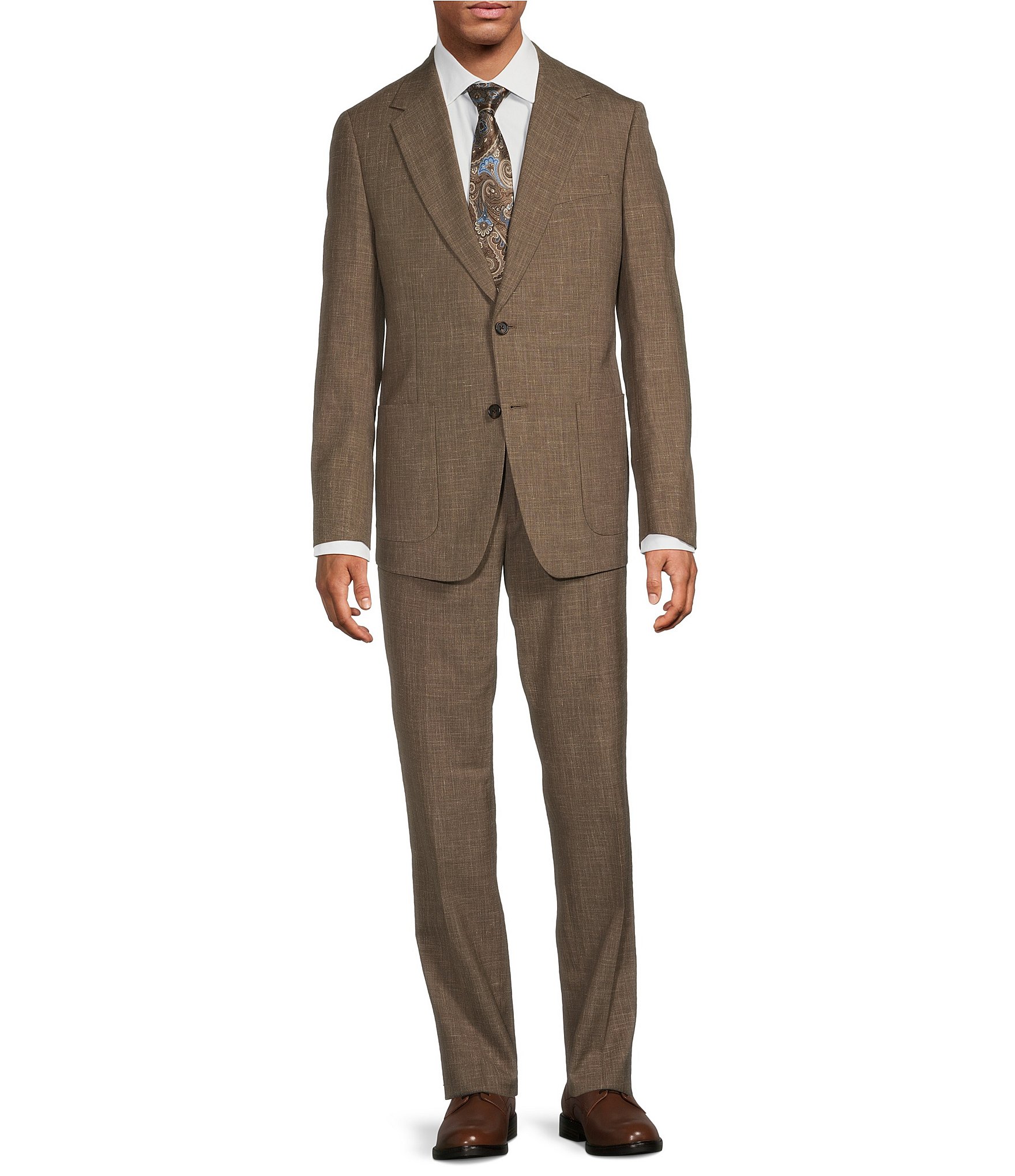 Taupe wool-blend suit variation