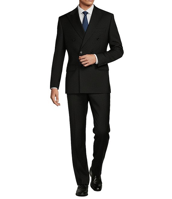 Dark suit styled buttoned