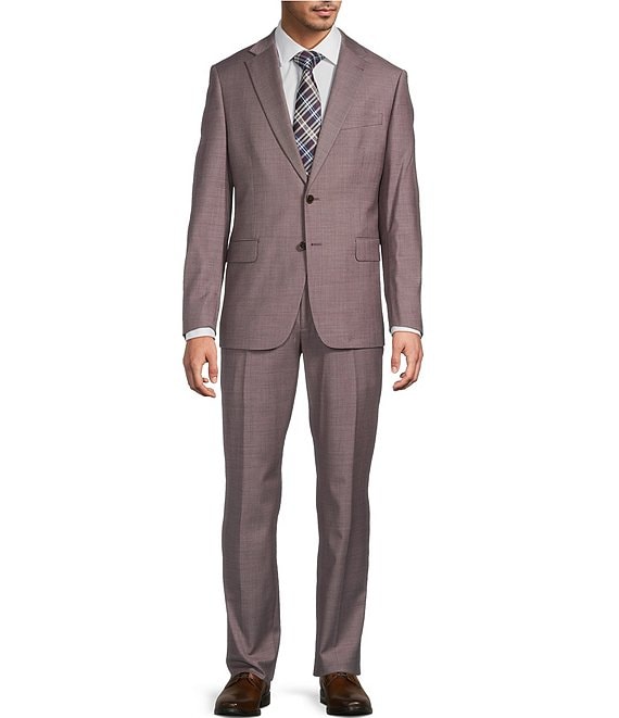 Hudson Modern Fit Flat Front Solid 2-Piece Suit