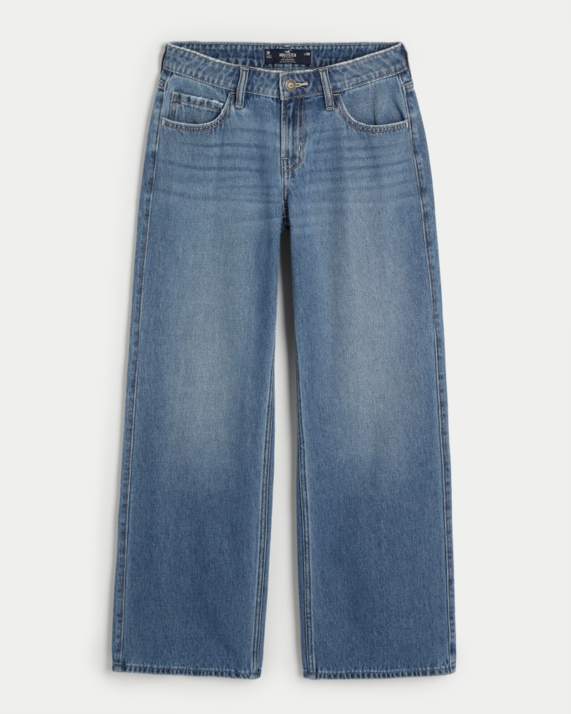 Low-Rise Medium Wash Baggy Jeans