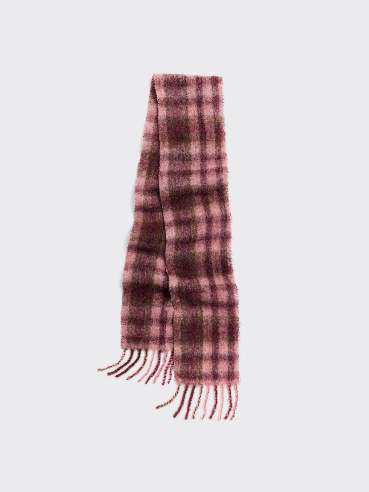 Full checked scarf laid flat