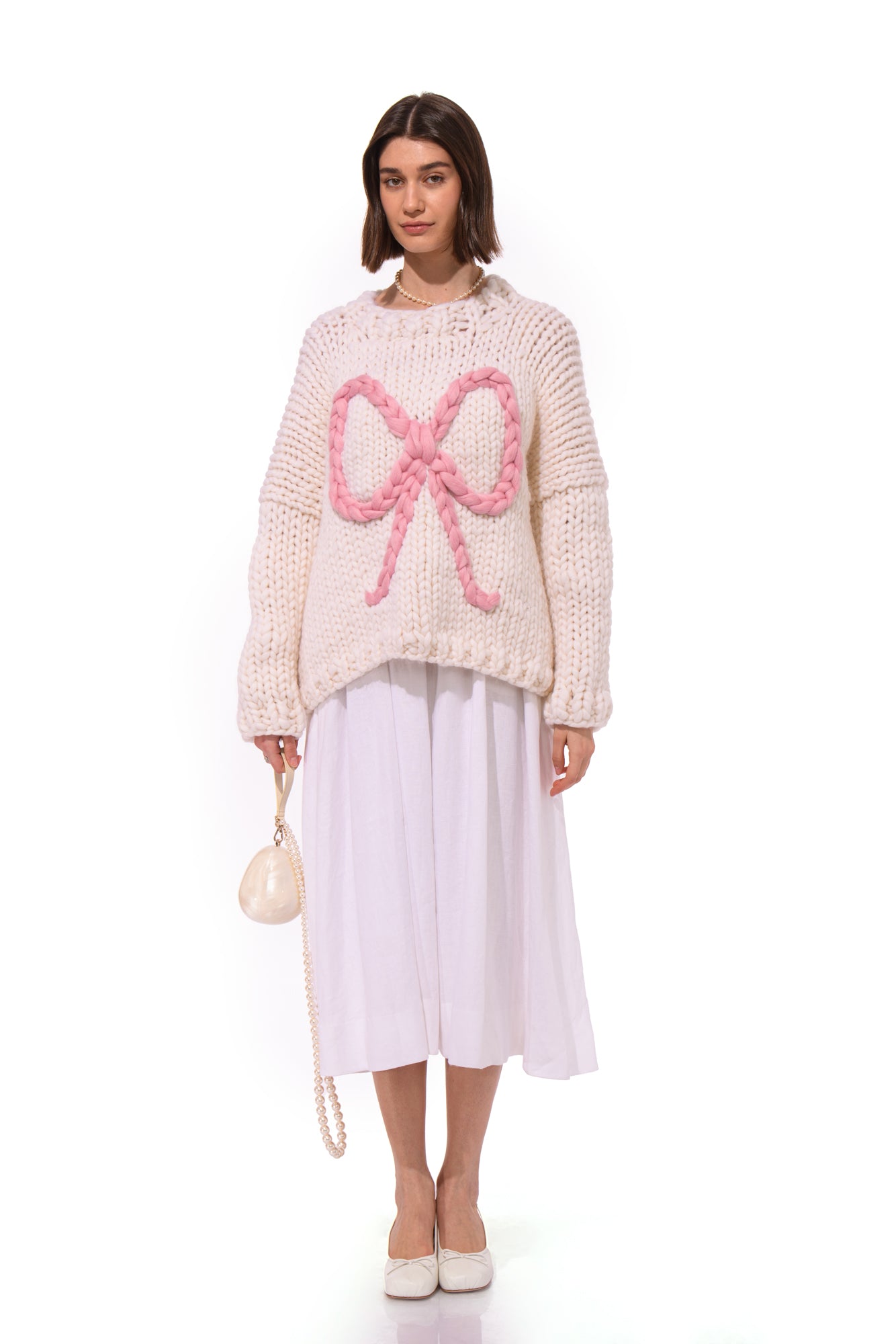 Bella Bow Chunky Knit Sweater