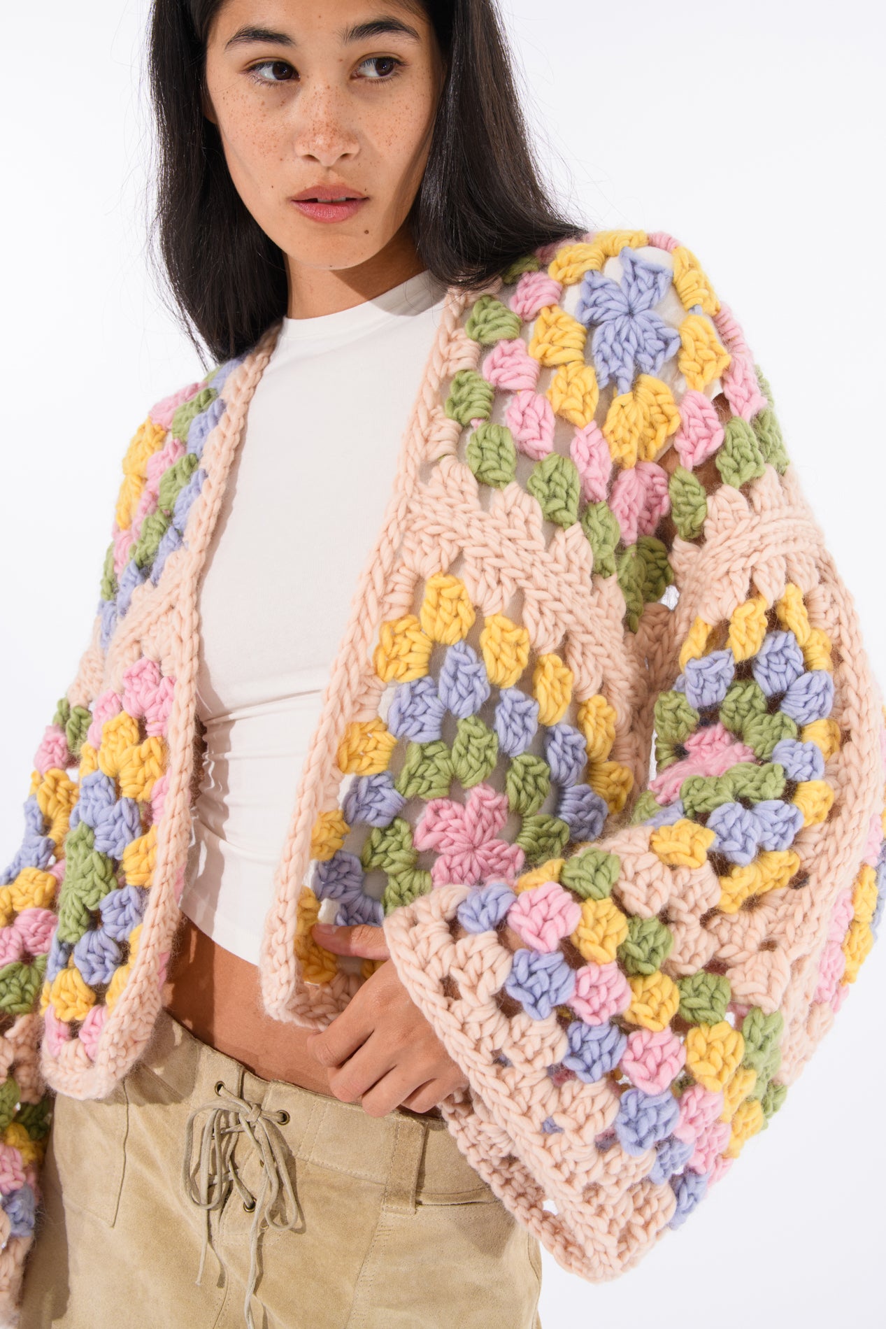 Closer crop on the pastel flower squares