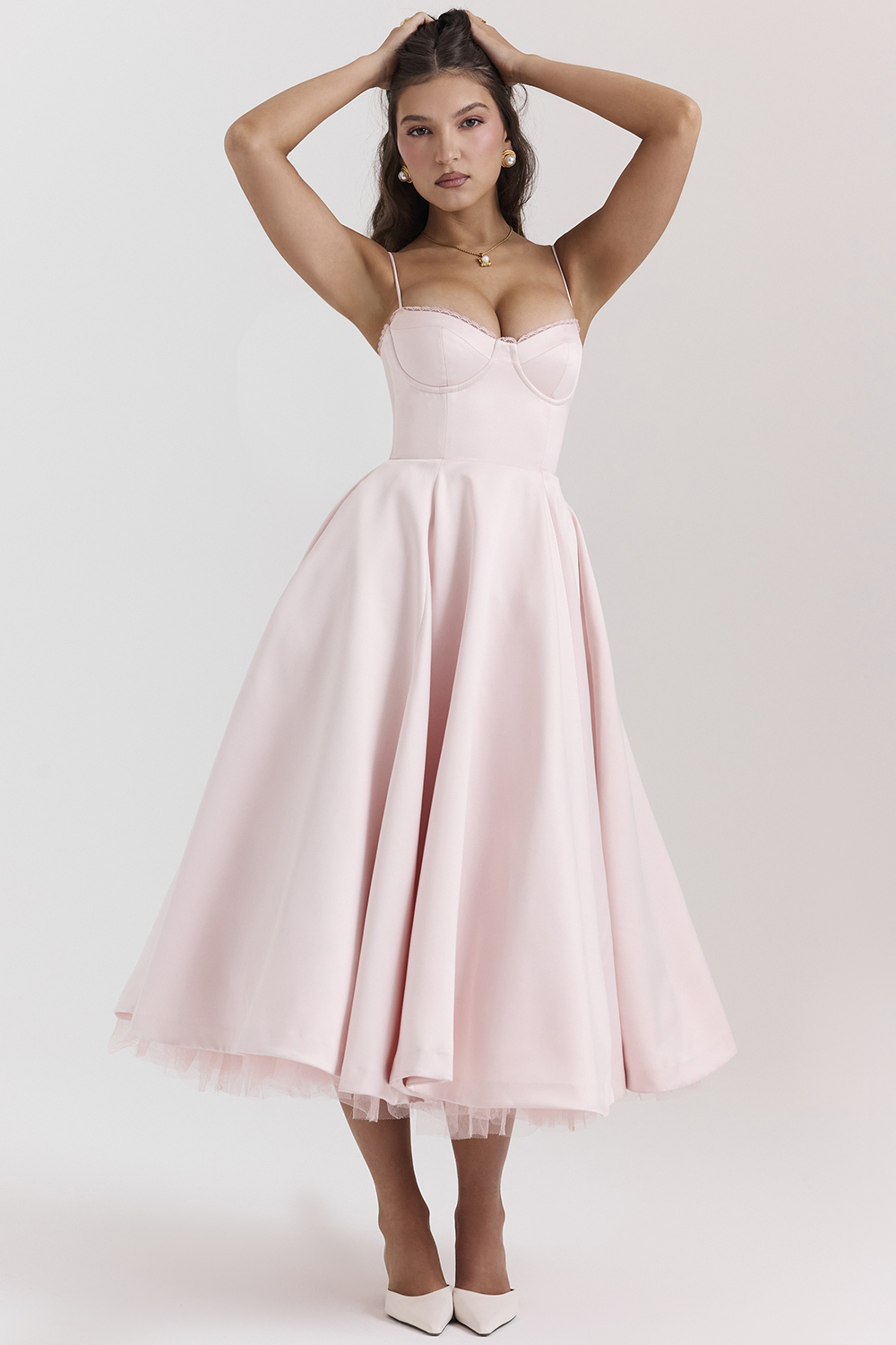 Tulle and satin detail