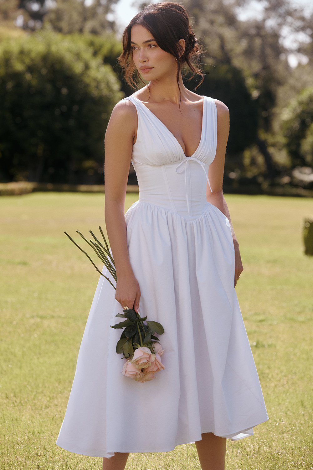 Close-up of the fitted bodice