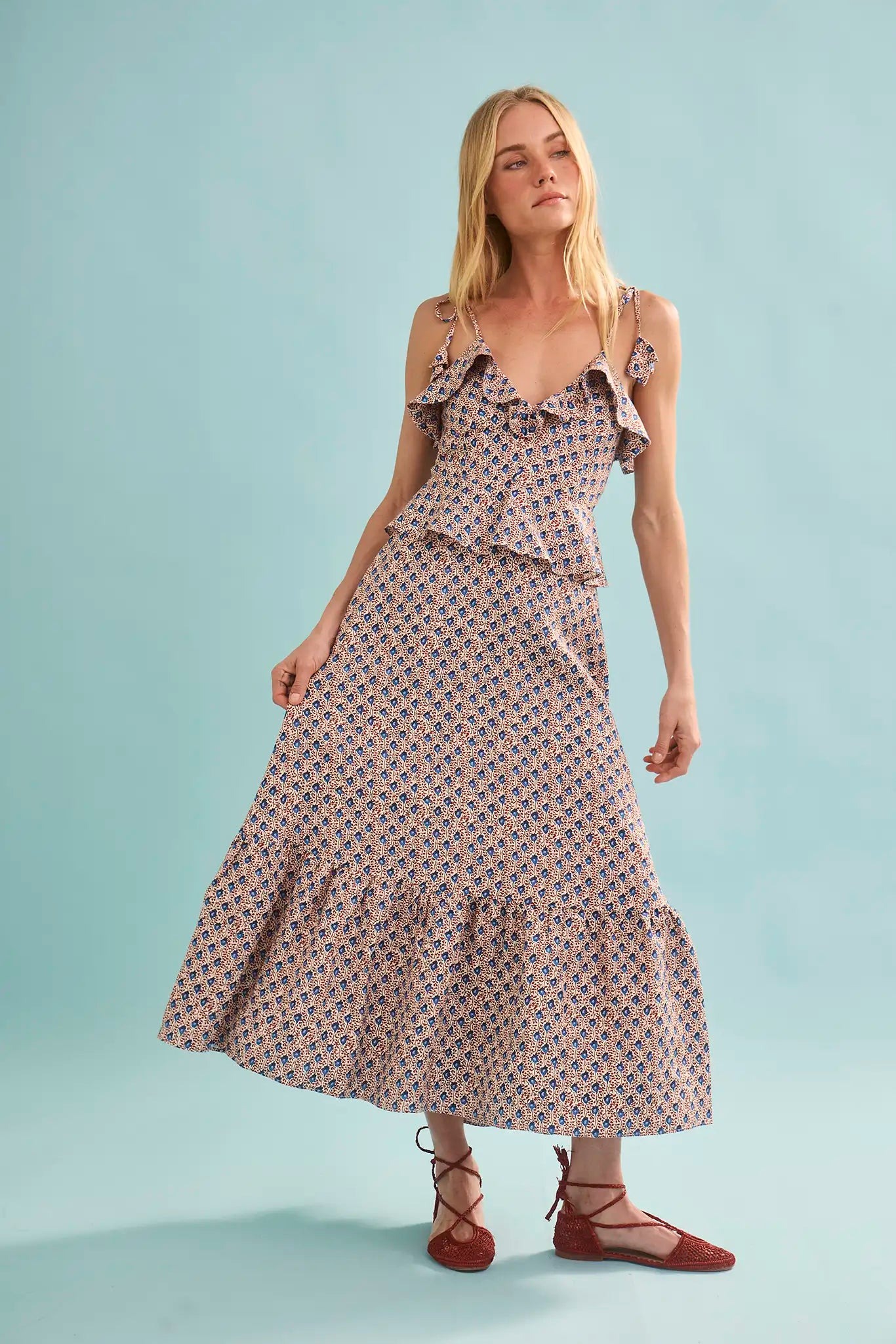 Alternate full look in the Berryvine print