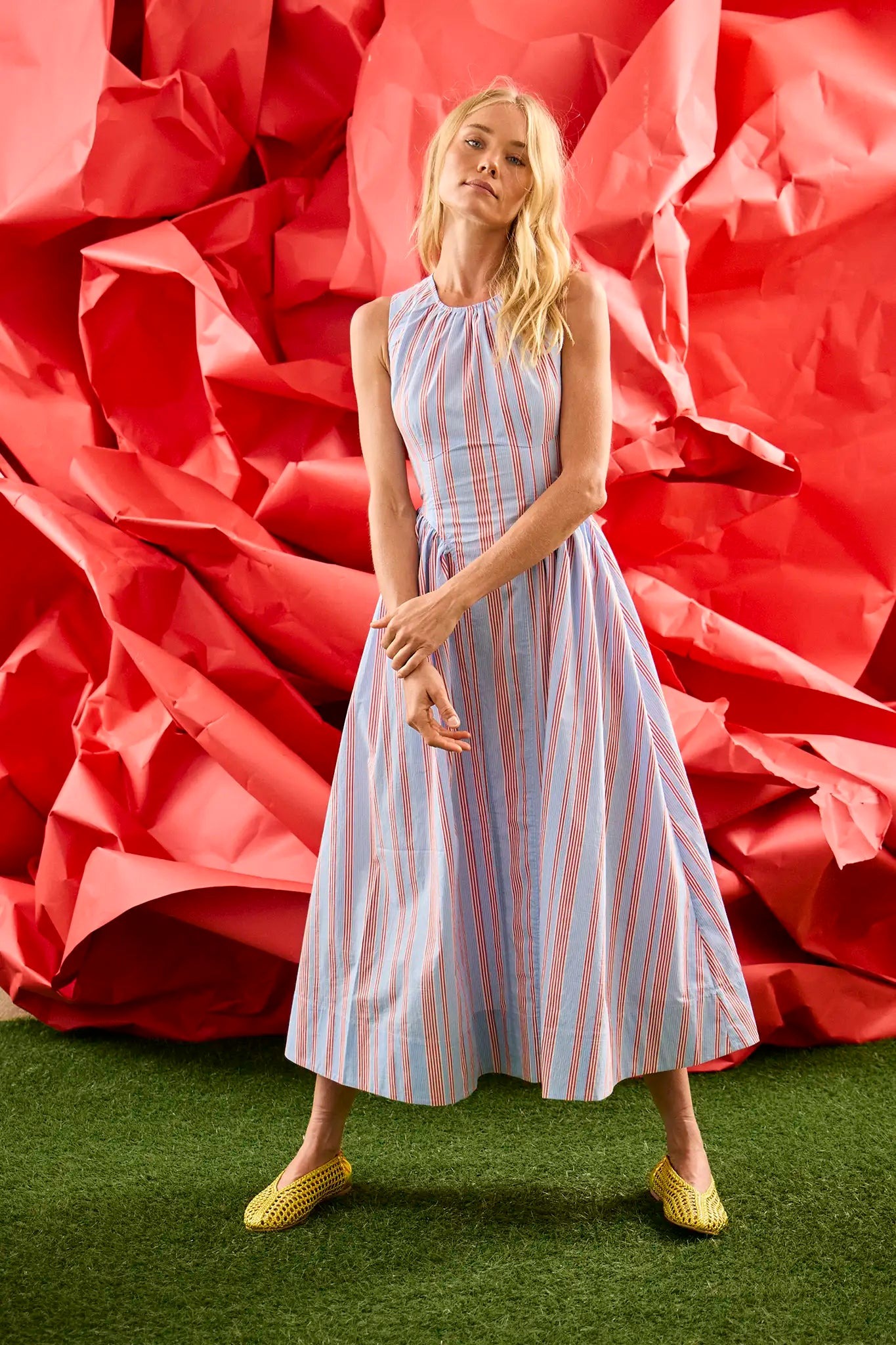 The dress standing cleanly to show its full proportion