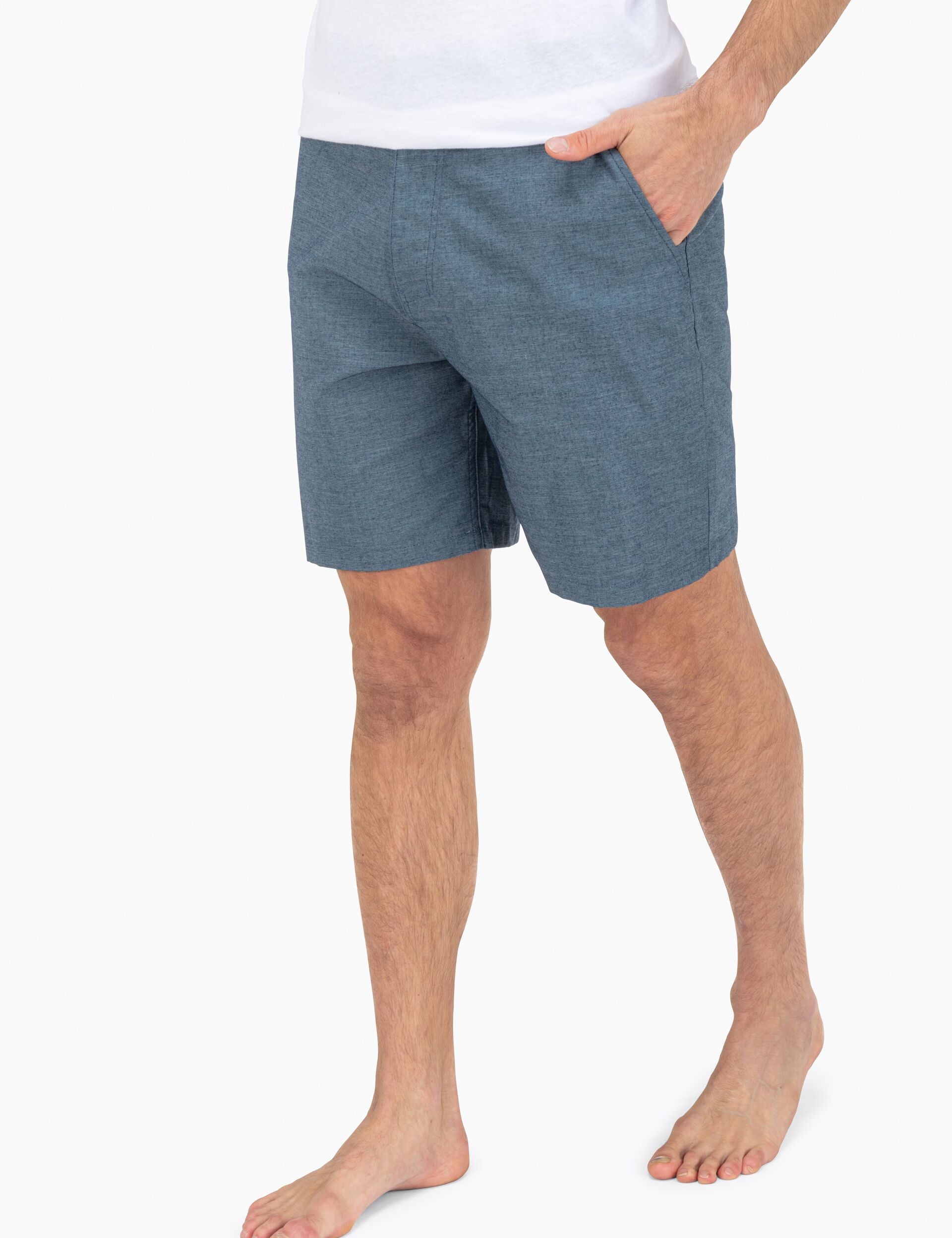 Angled fit shot showing the clean walkshort line.