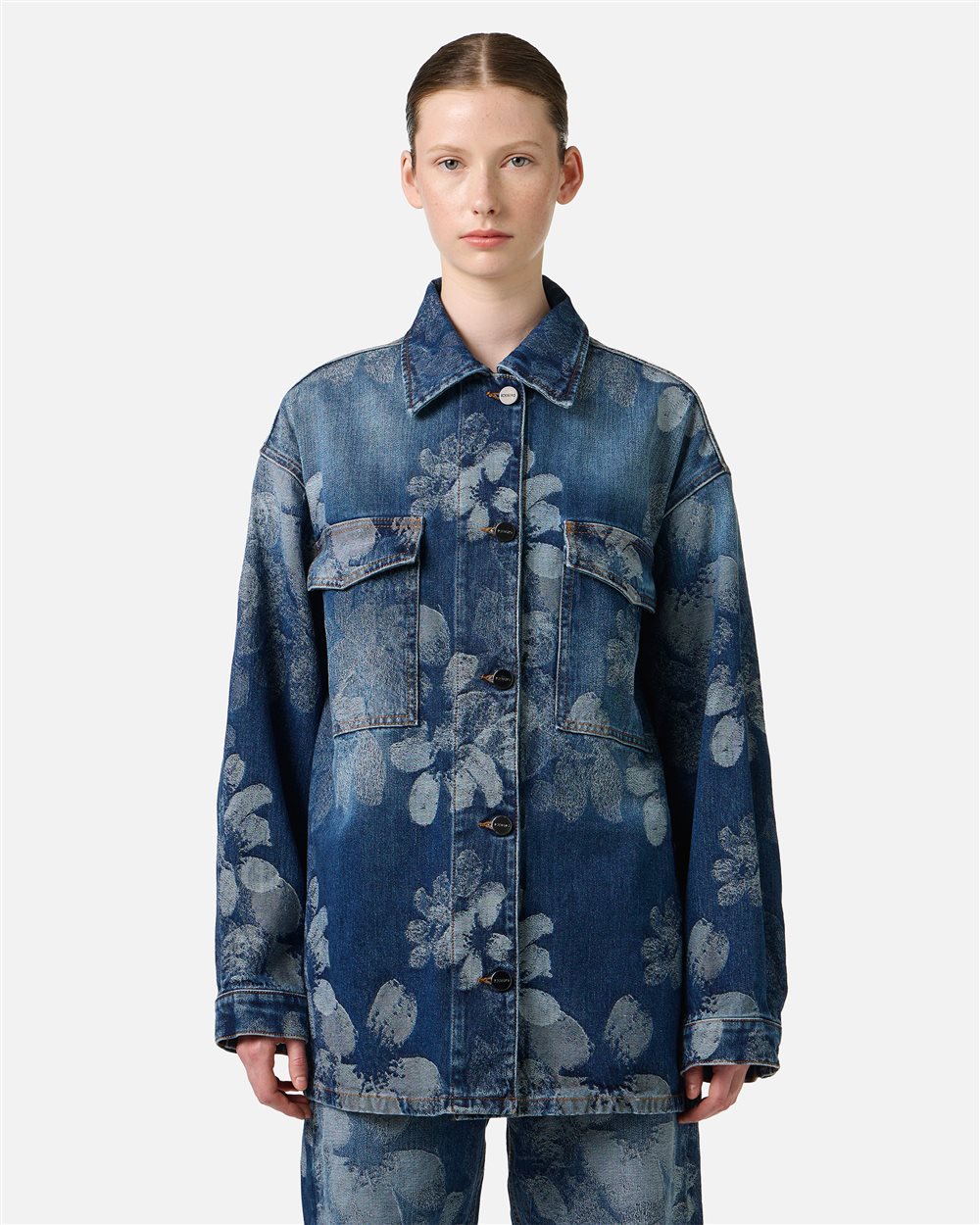 Floral Jacquard Denim Jacket