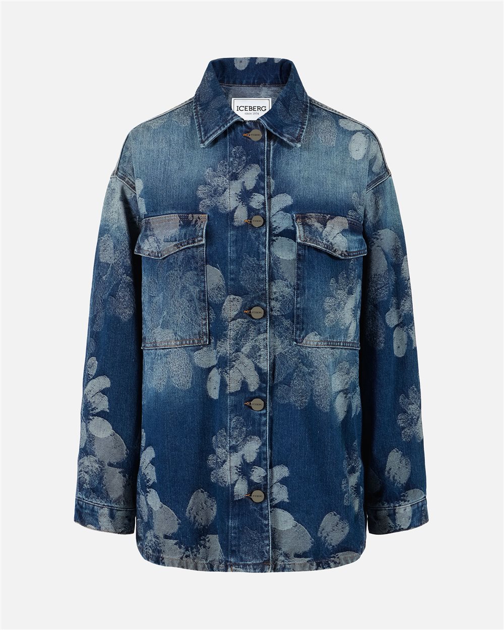 Close detail of the floral jacquard surface